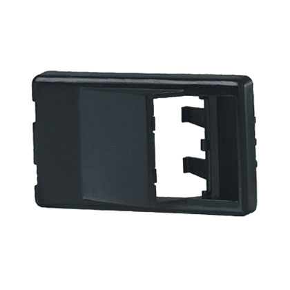 Mobilya Yüz Levhası, Eğimli, 2 port, Yapışkanlı Etiket, Siyah