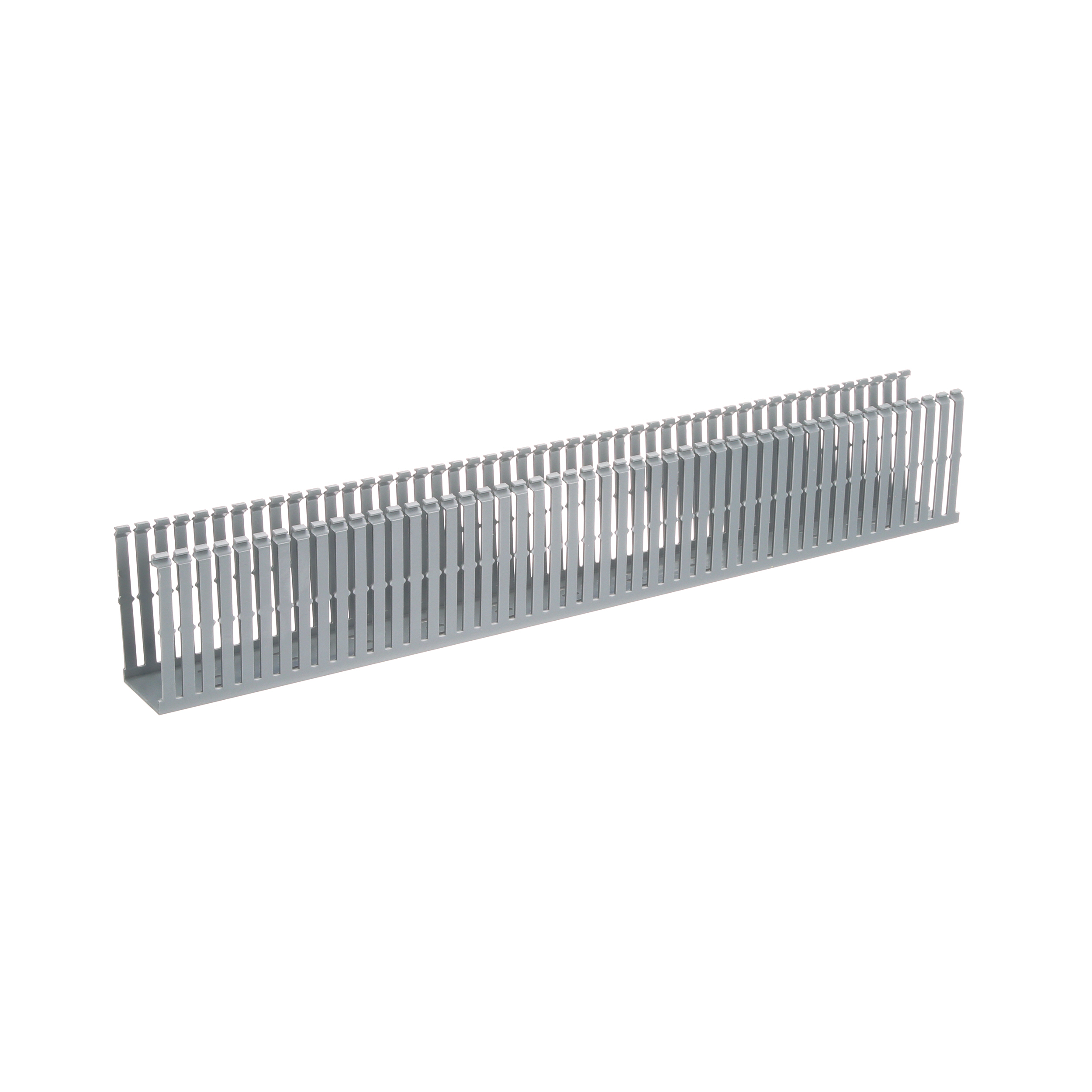 Dar Oluklu Kablo Kanalı, PVC, 5.08 cm x 10.16 cm x 1.83 metre, Açık Gri
