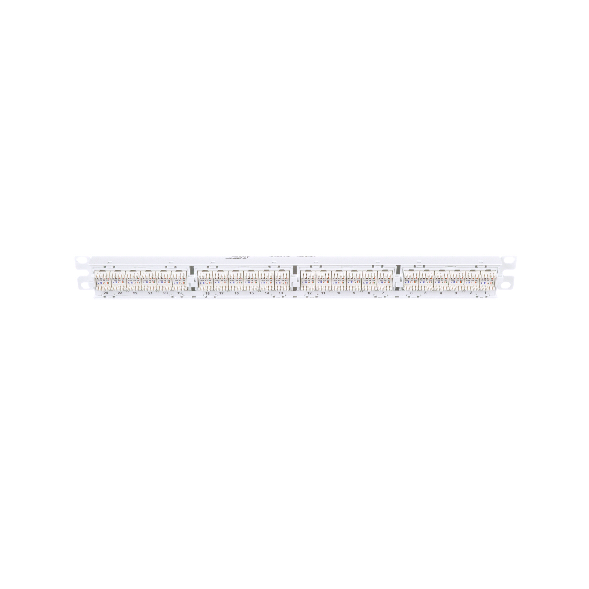 Düz Cat 5e Çıkış Paneli 24 Port, 1RU, Beyaz