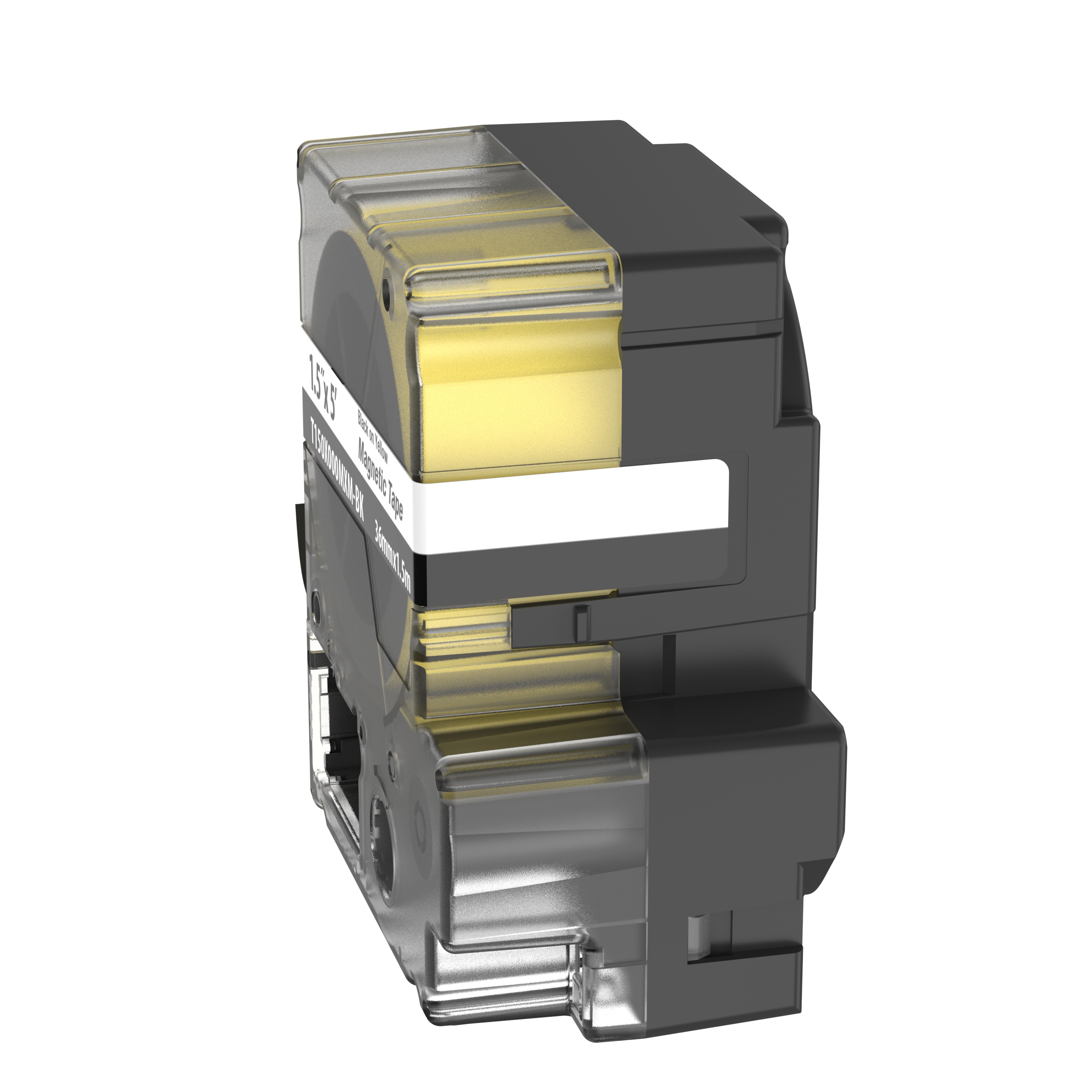 MP Printer Cont. Tape,Safety & ID, Magnetic, Black/Yellow, 36mm W