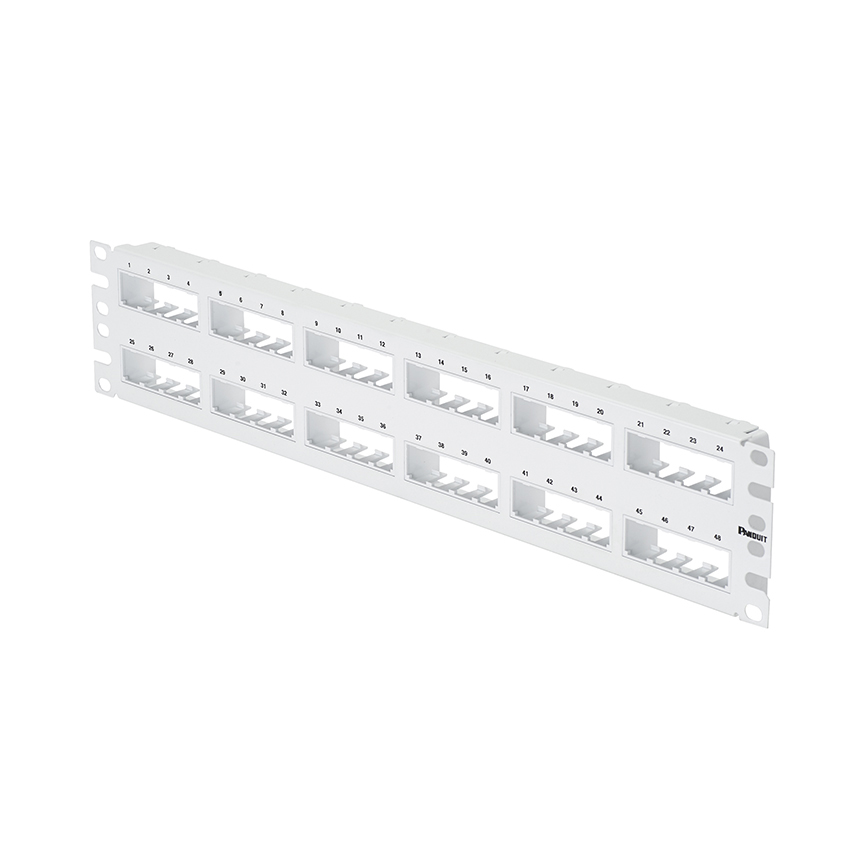 Yama Paneli, 48 Port, 2 RU, Beyaz, Flush montaj