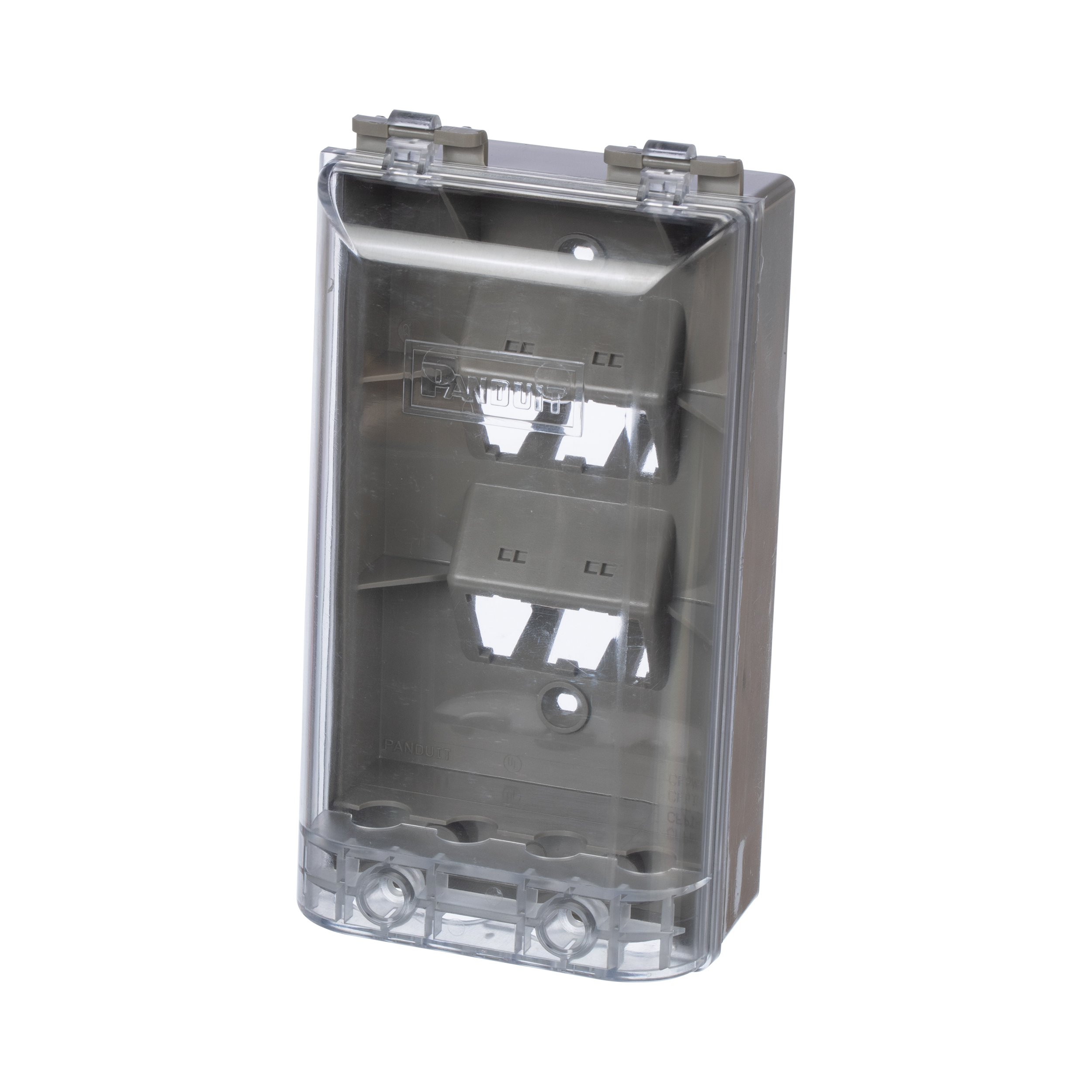 Faceplate,Sloped, 4 port,International Gray