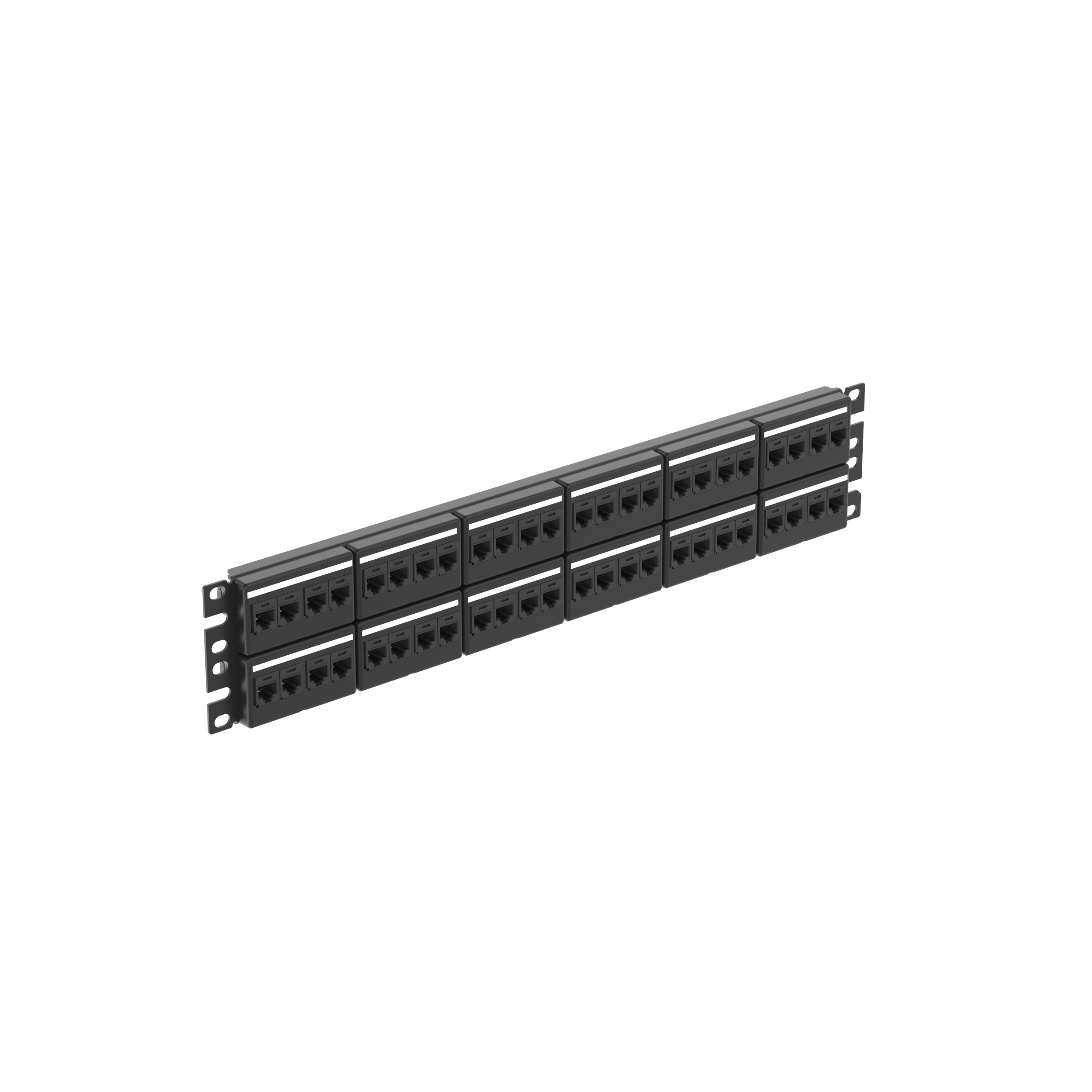 Patch Panel Kit, Cat 6 UTP, 48 port, 2 RU, BL
