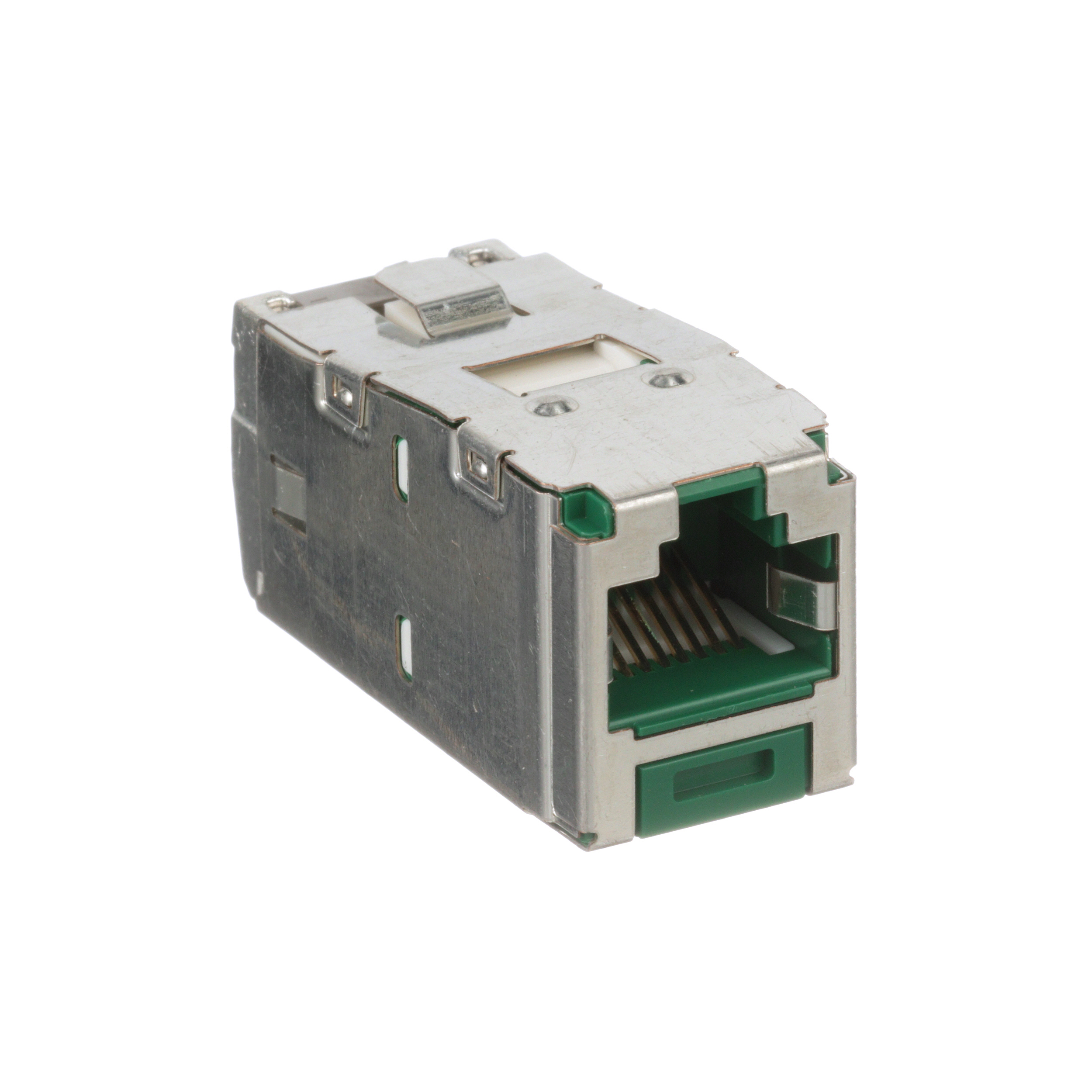 STP RJ45 Cat 6A Sonlandırma Jak Modülü, Yeşil