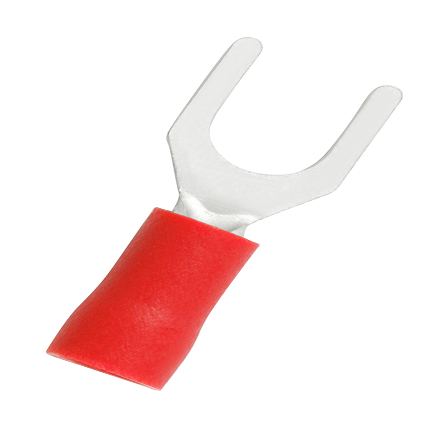 Gevşek Parça Çatalları, Kırmızı, Vinil, 6.4mm Gövde, 1.5mm², 25'li Paket