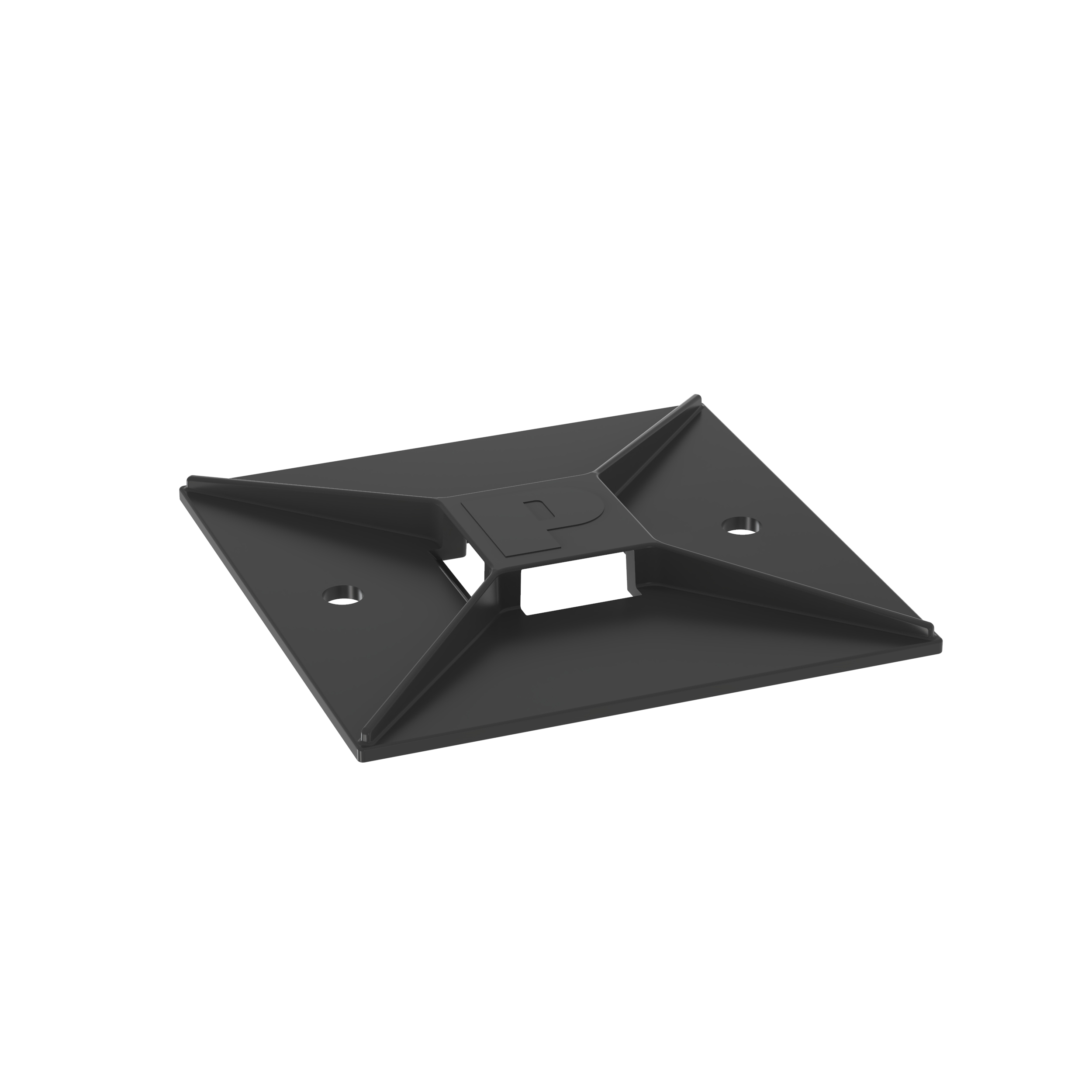 Kablo Bağı Montajı, Siyah, UV PA6.6, Akrilik Yapışkanlı, 50.8x50.8mm, 200'lü Paket