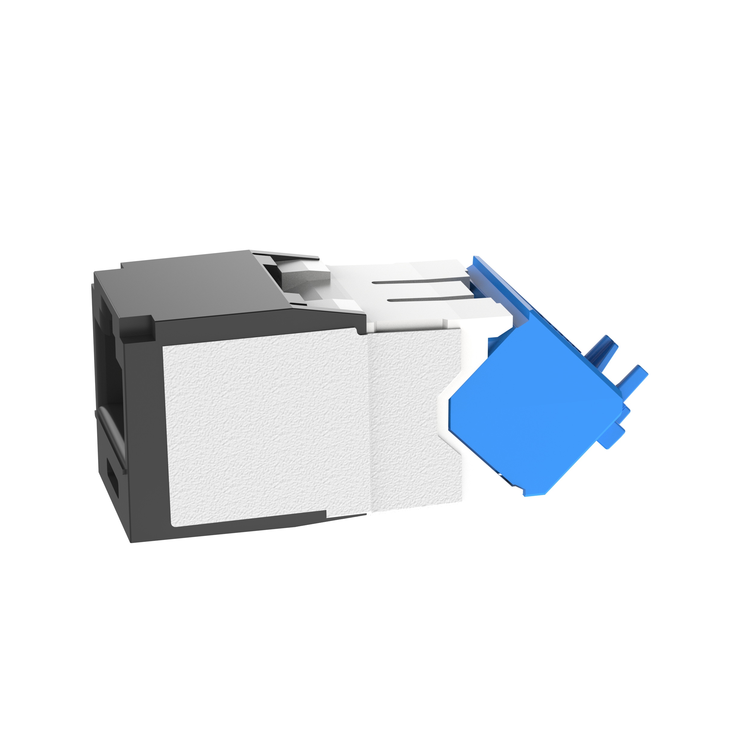 Twisted Pair RJ45 Cat 6A Yukarı/Aşağı TG Jak Modülü, Siyah