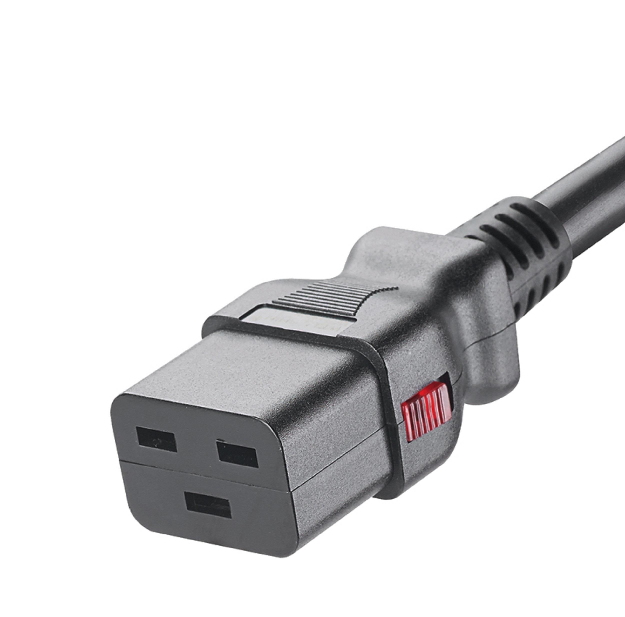 Dual-Locking IT Power Cord, IEC C20 to IEC C19, 6 feet (1.8m), Black