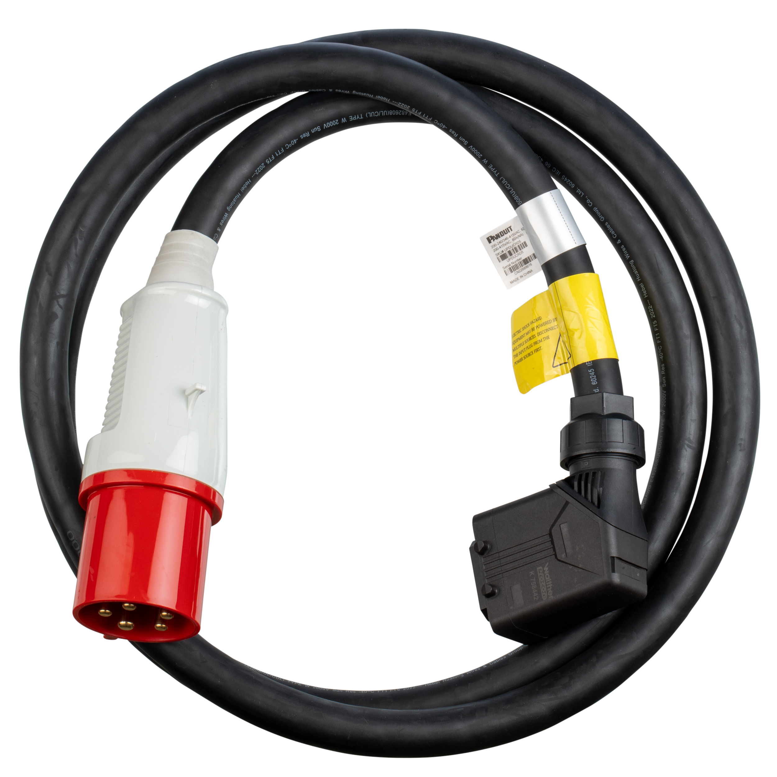 UPDU'ya IEC 60309 3P+N+E 6h 63A (IP44) uygun, KORDON SETİ, 3M (10FT)
