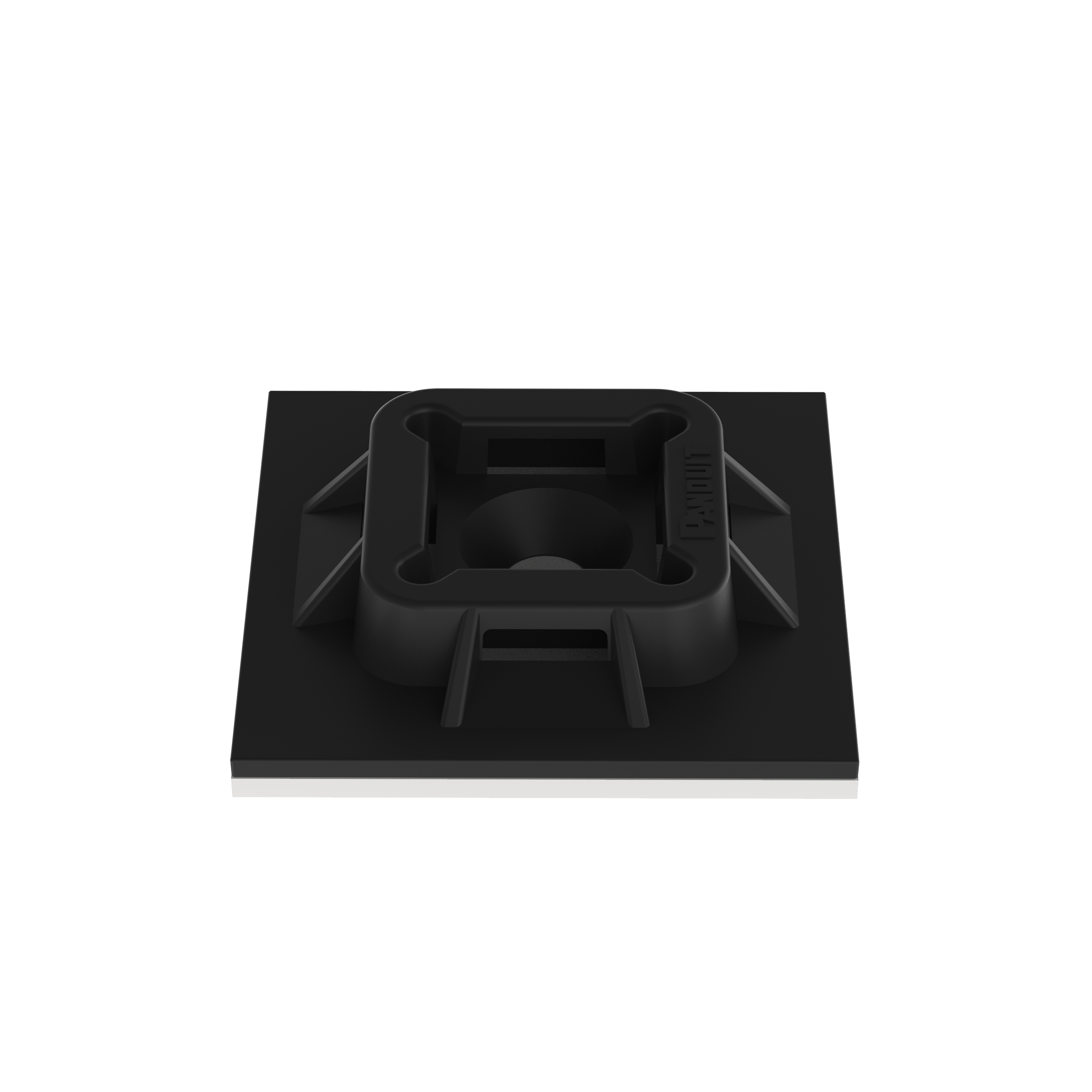 Kablo Bağı Montajı, Siyah, PA 6.6, Kauçuk Yapışkanlı, 25.4x25.4mm, 500'lü Paket