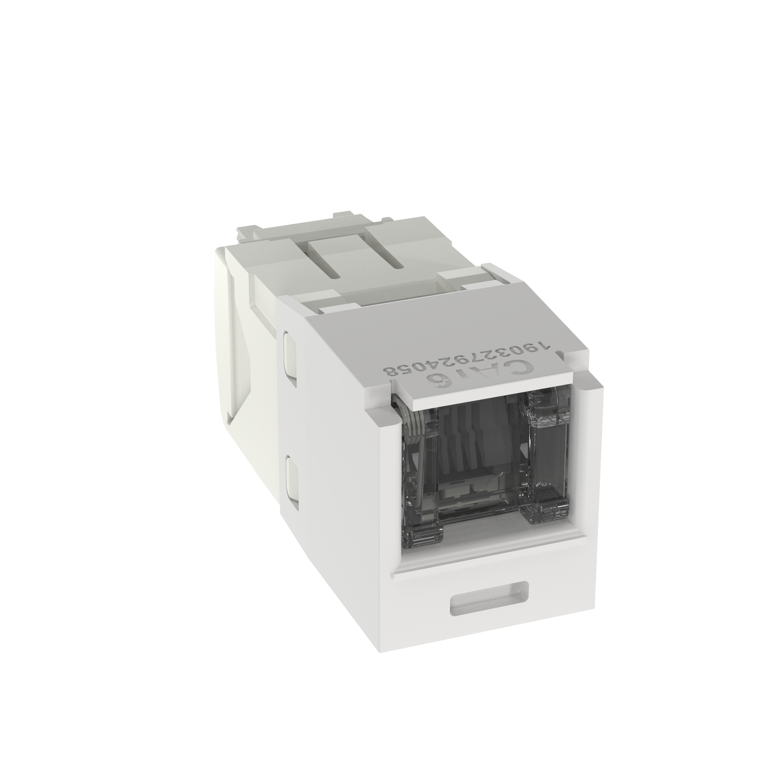 Mini-Com® RJ45 Cat 6 Shuttered TG Jack Module, AW