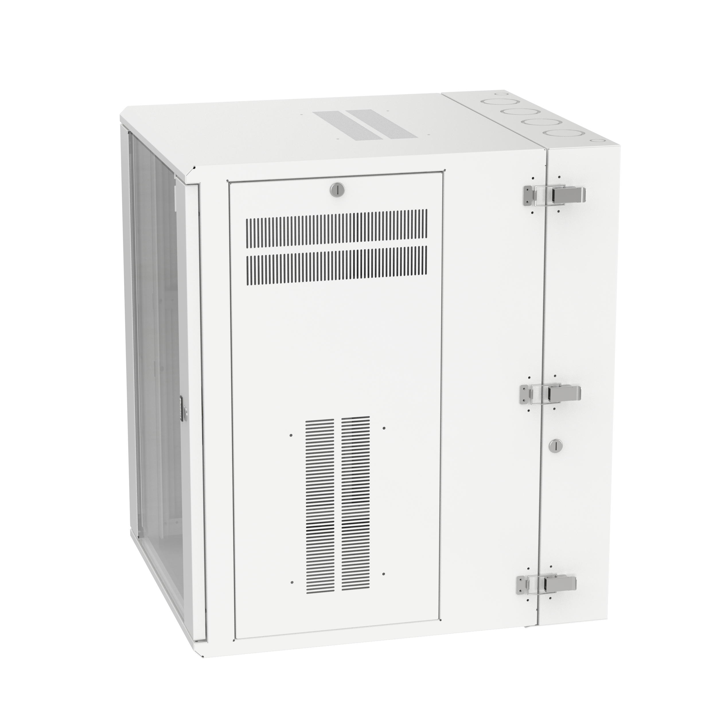 PanZone® Duvar Montajlı Kabin, 18RU, 30" Derinlik, Camlı Kapı, Beyaz
