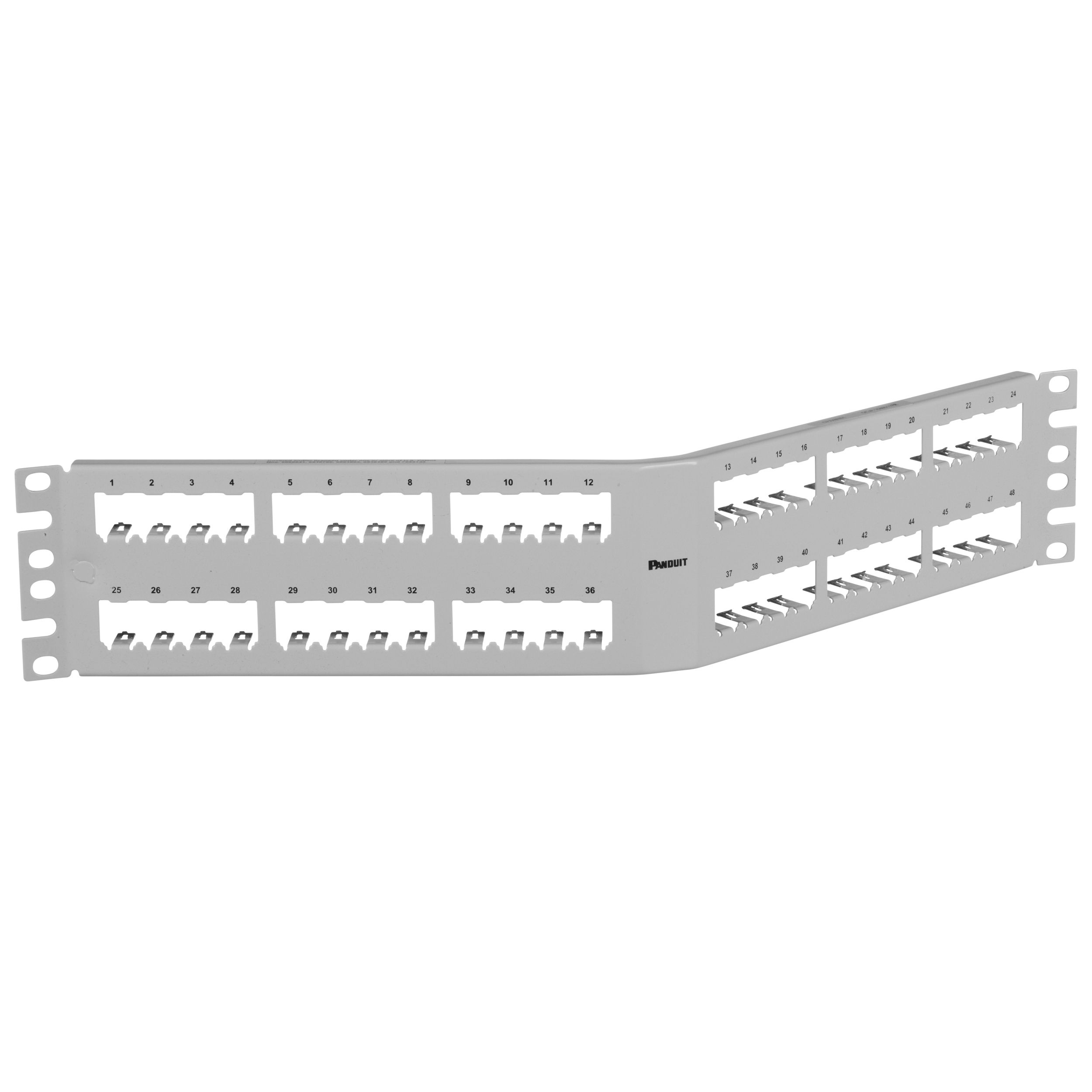 Yama Paneli, 48 Port, 2 RU, Beyaz, Korumalı, Dik Açılı