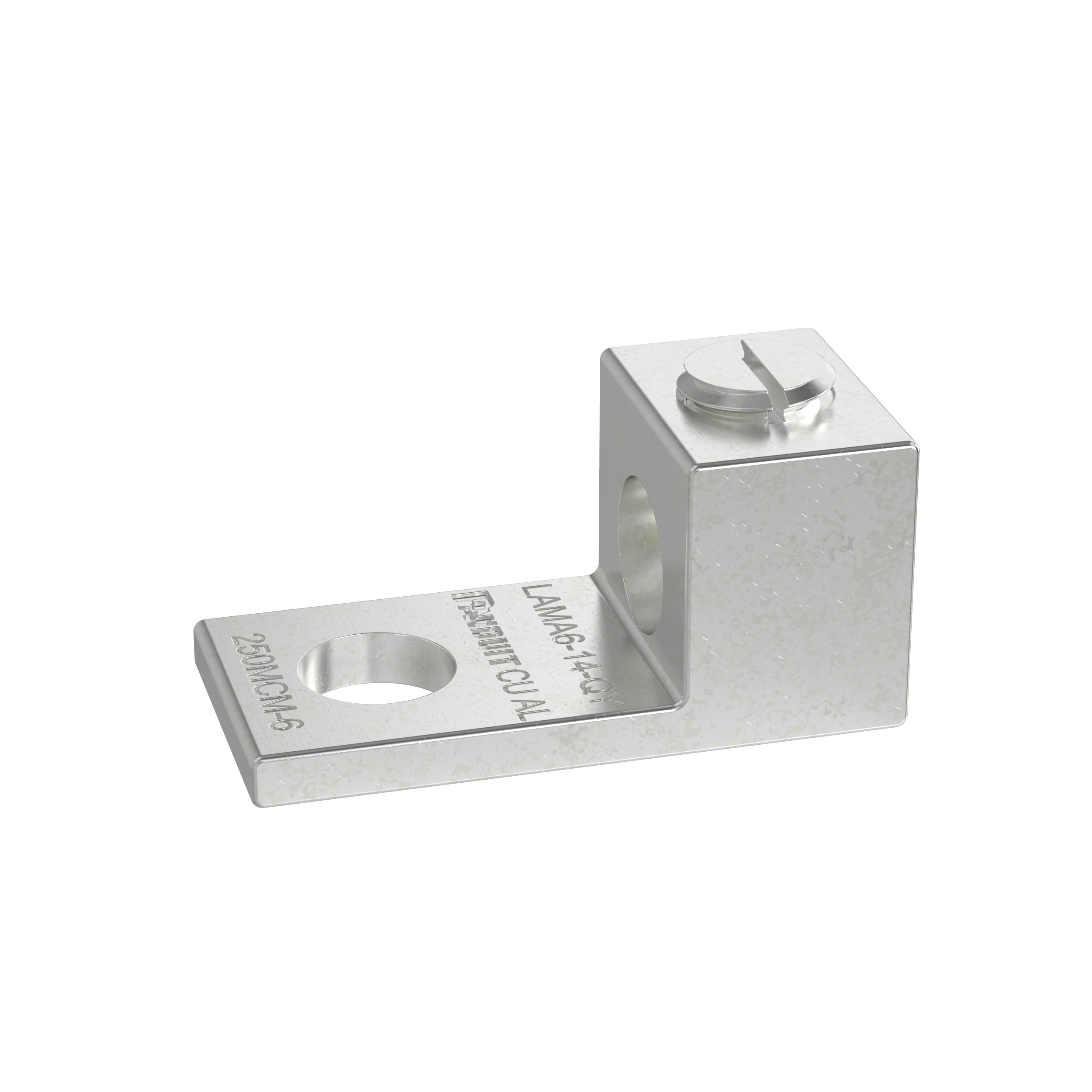 Pan-Lug™ LAMA1/0-14-L Al Mech,1/0, Kalay Kaplı, 1 delikli, 1/4" Somun, 50'li Paket