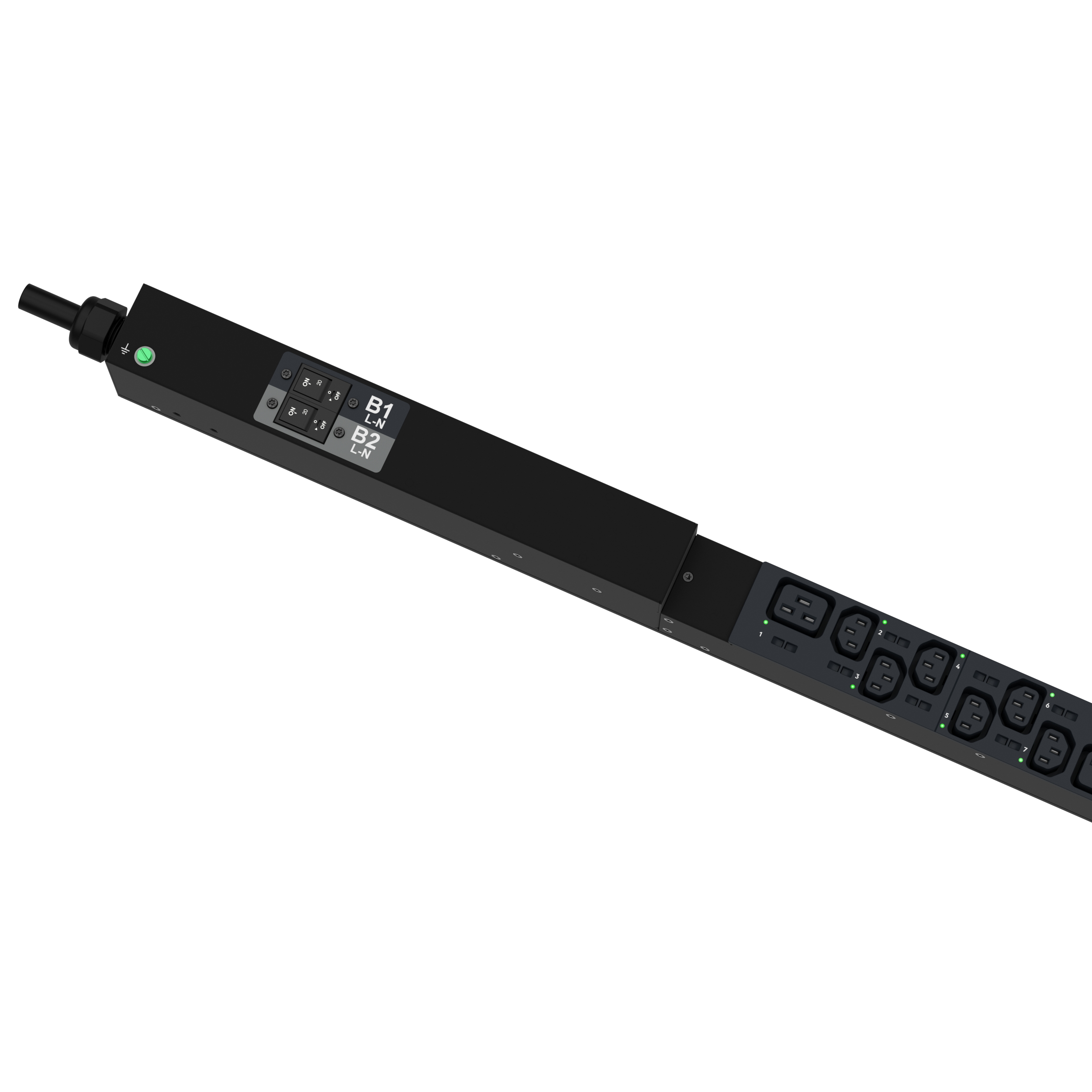 G6 MS Güç Dağıtım Birimi, 32A/30A, (24)C13, (8)C19, IEC 60309 2P+N 6h