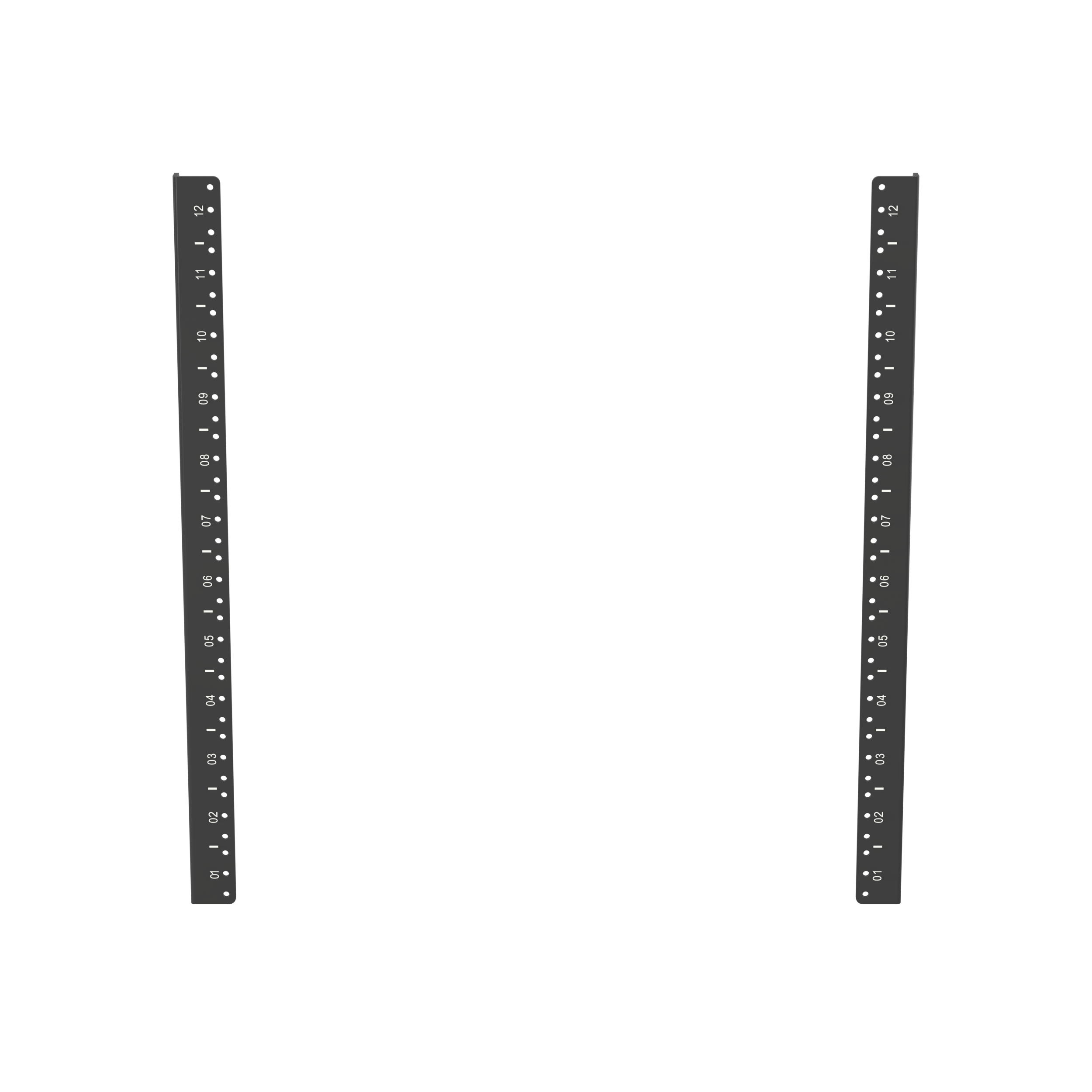 PanZone® Duvar Montaj Kabini Arka Ray Seti, 26,8 inç derinliğe kadar ağ ekipmanları için ek destek sağlayarak, daha geniş bir uygulama yelpazesi için esneklik sunar. 12 RU, 2 Ray, Siyah