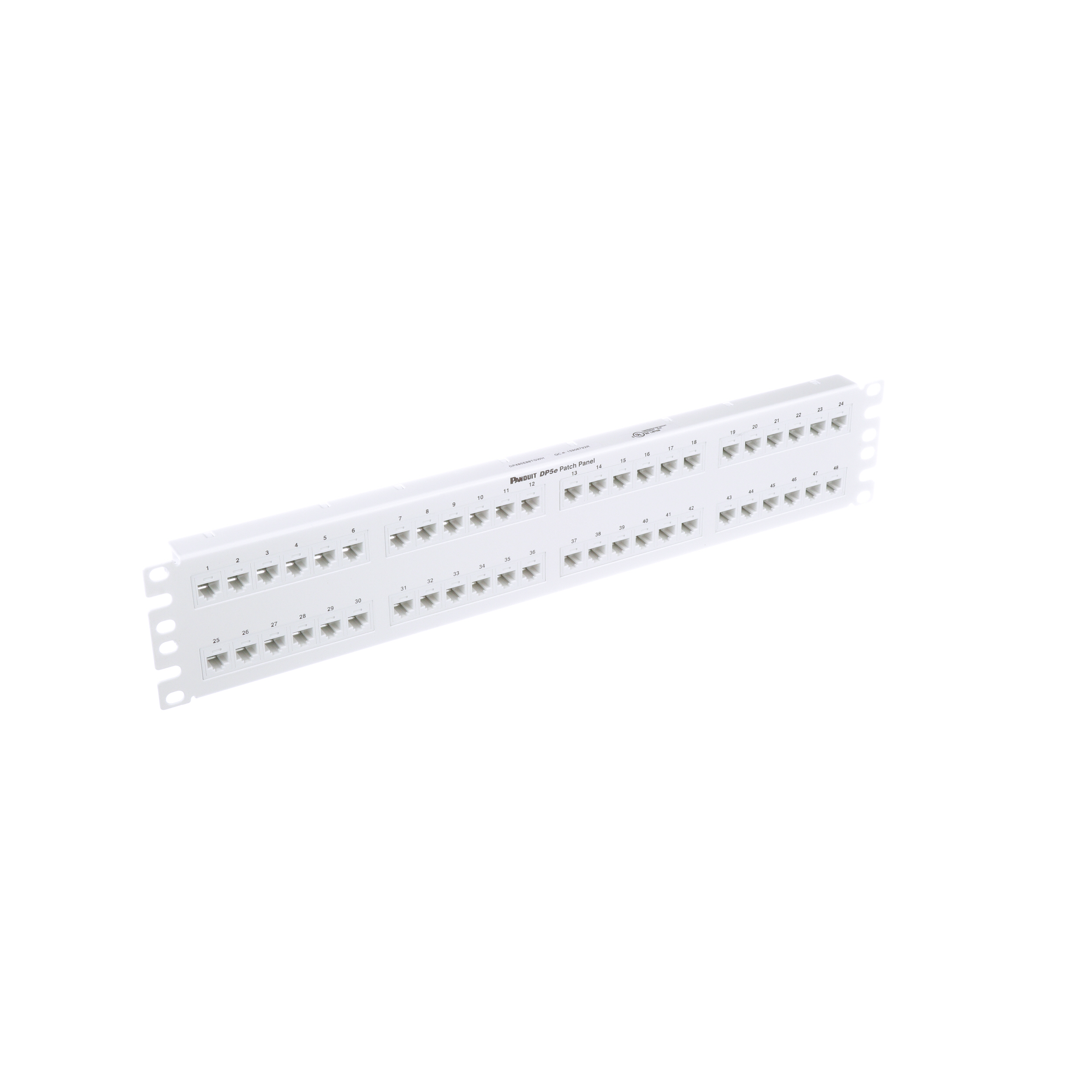 Düz Cat 5e Çıkış Paneli 48 Port, 2RU, Beyaz