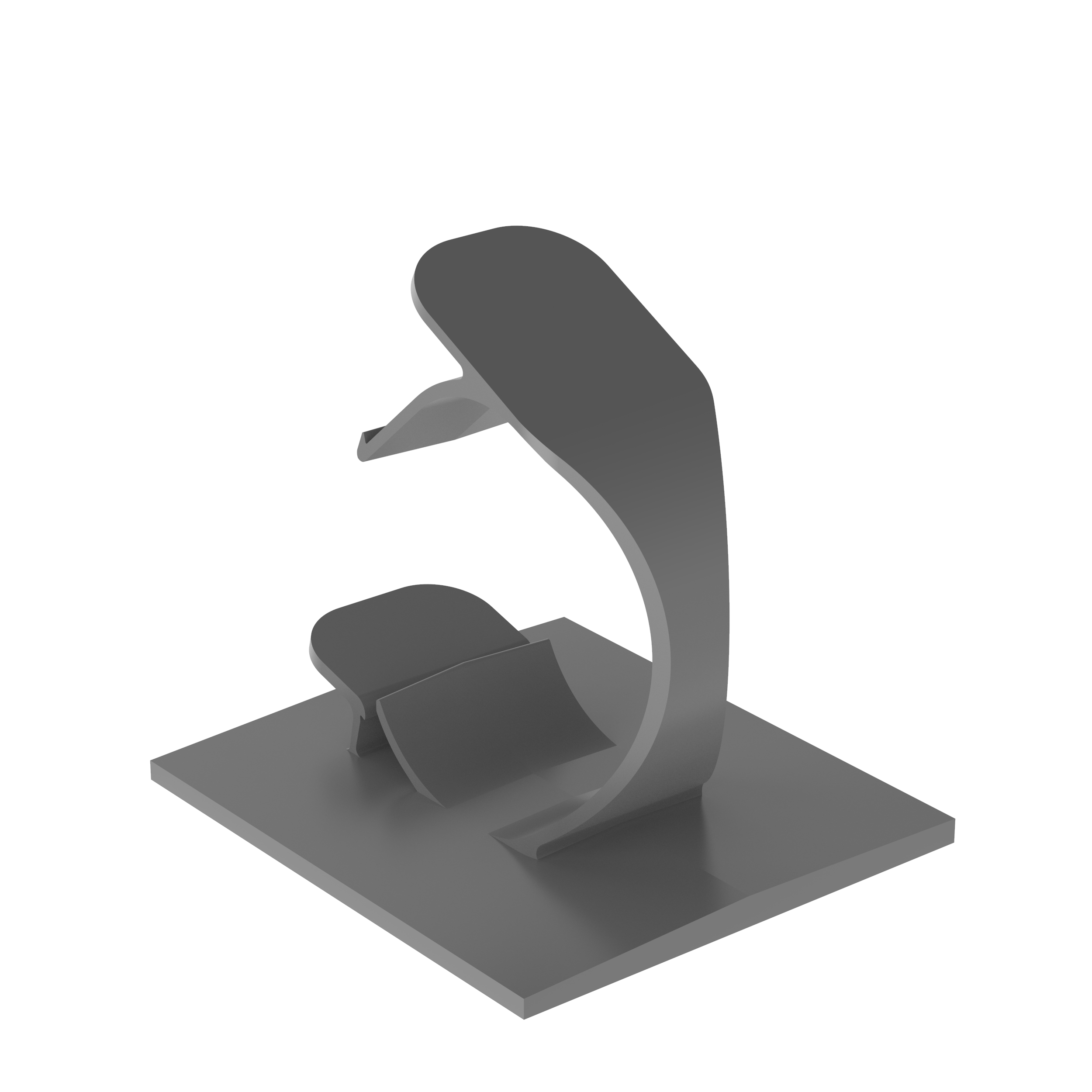 Wire Clip, Gray, PA 6.6, Rubber Adh., 37.6x31.5mm, PK100