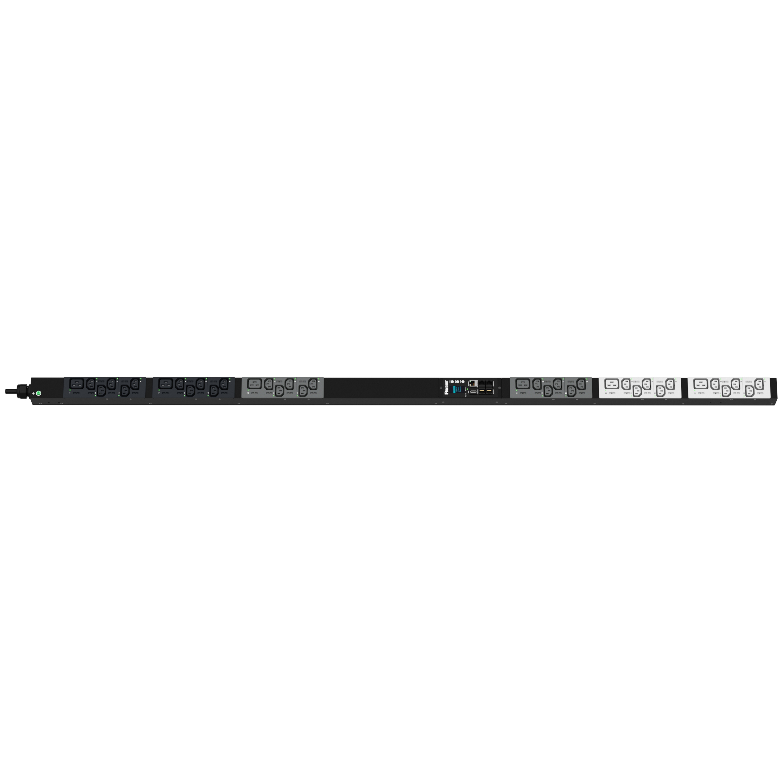MSPO PDU, 16 Amper, 400 Volt, (30) C13, (6) C19, IEC 60309 3P+N+E 6h 16A (IP44)