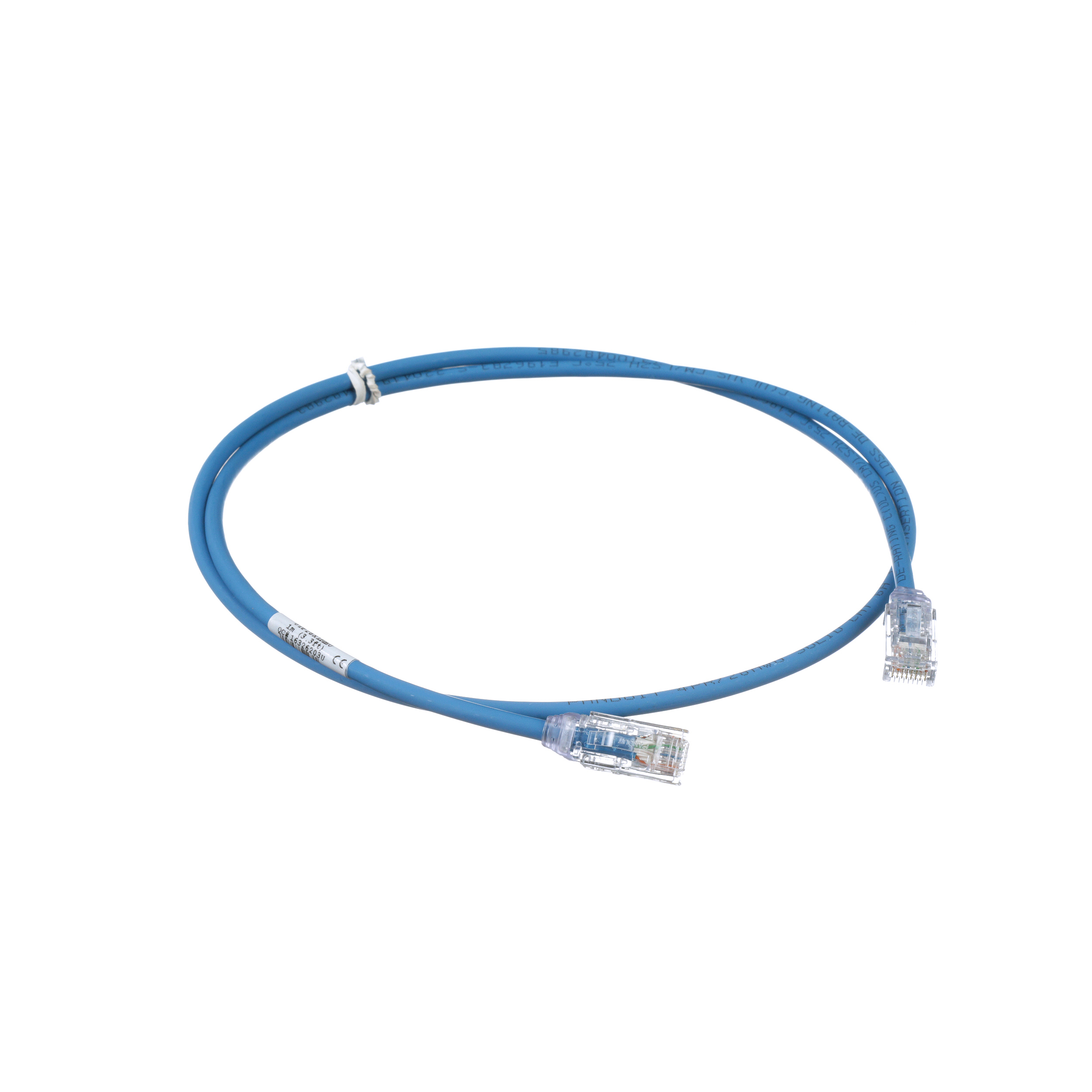 Cat 6A 28 AWG UTP Bakır Yama Kablosu, 1m, Mavi