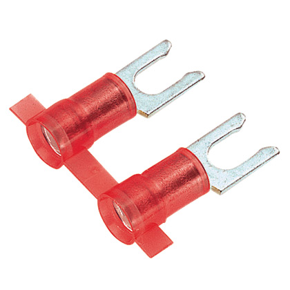Çatal Terminal, Kırmızı, Naylon, 3.8mm Çaplı, 0.5-1.5mm² Kablo, 3000'lü Paket
