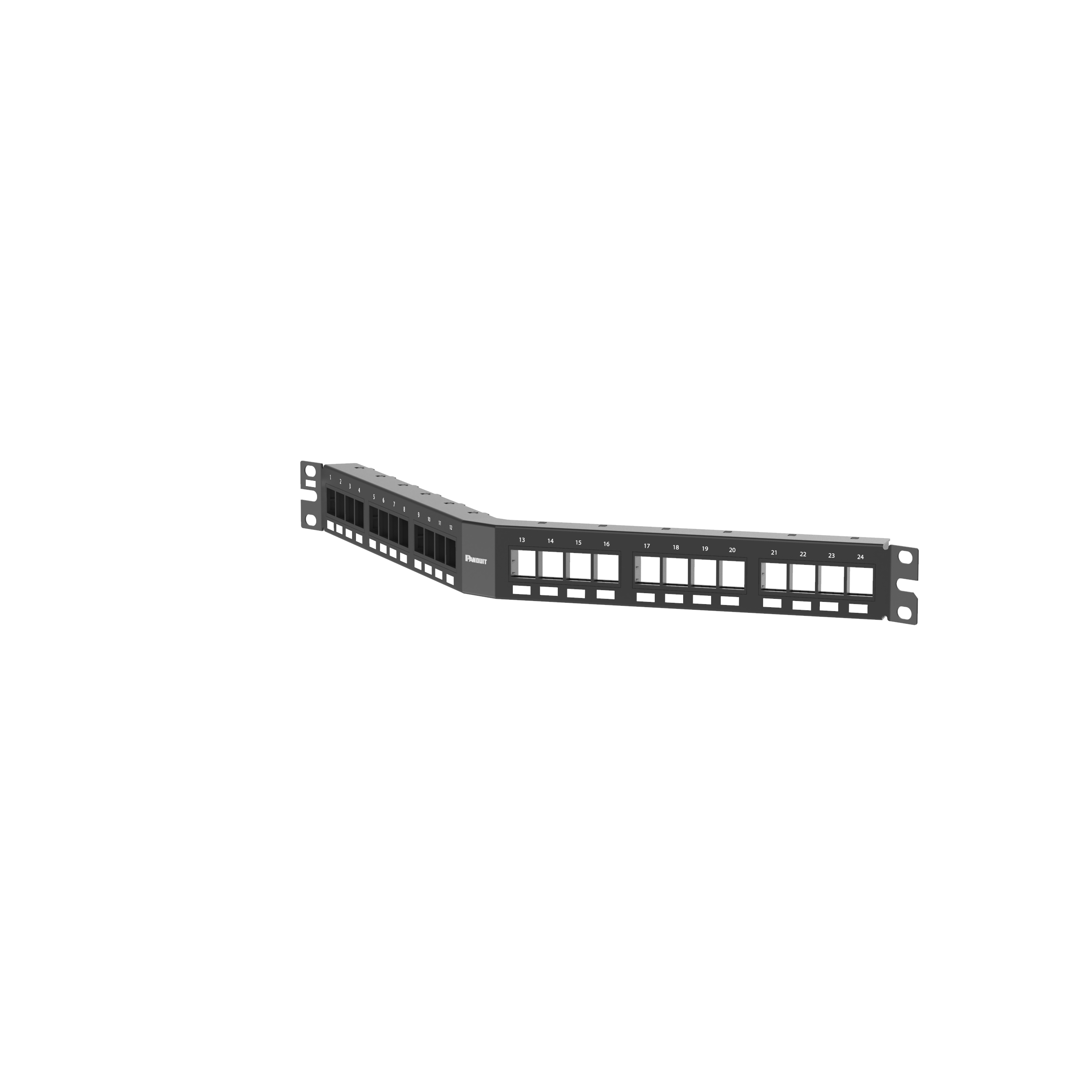NetKey® Açık Yüzeysel Yama Paneli, 24 Port, 1 RU, Siyah