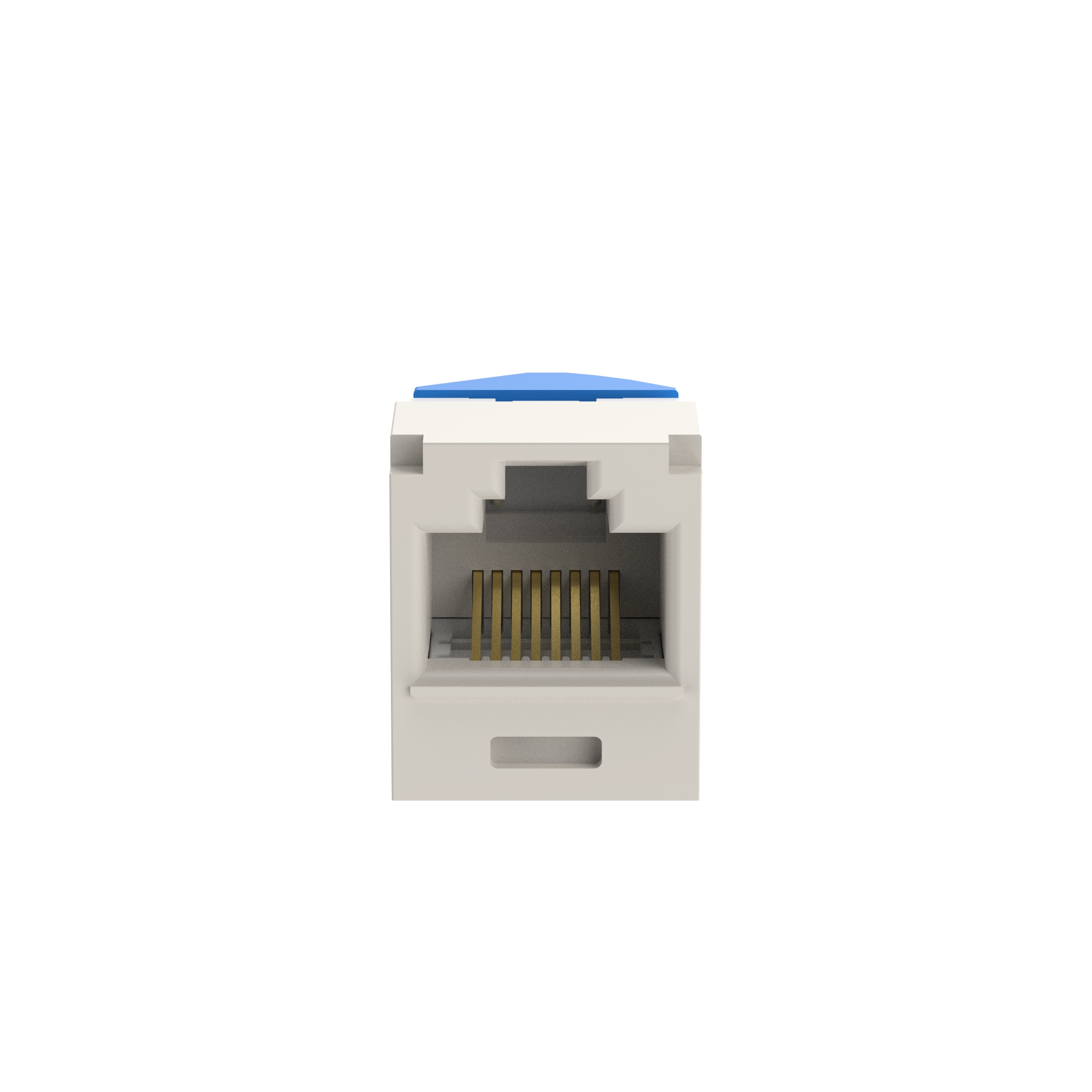 Twisted Pair RJ45 Cat 6A Sol/Sağ Transformatörlü Jak Modülü, Beyaz