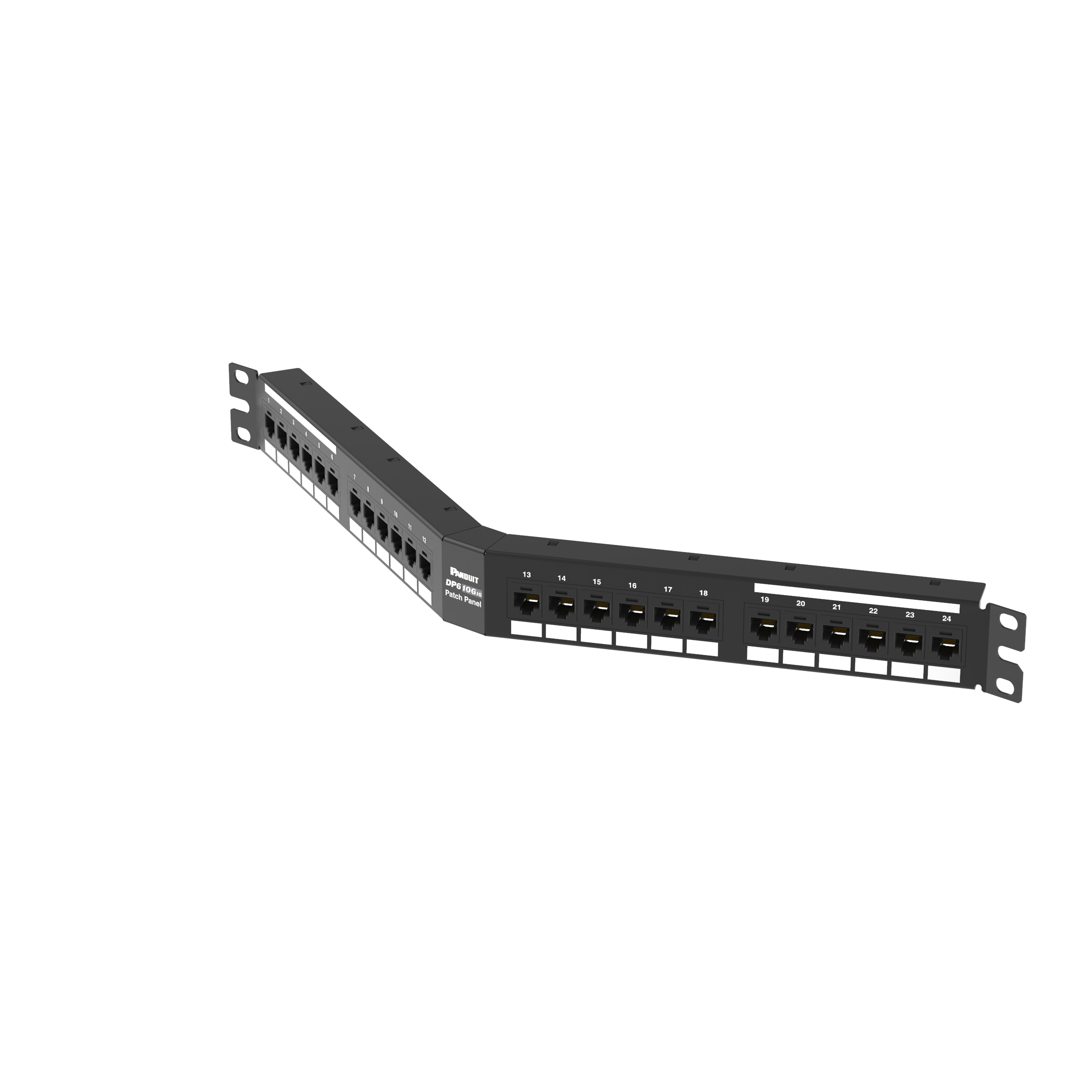 Cat 6A Angled Punchdown Patch Panel, 24 Port, 1 RU