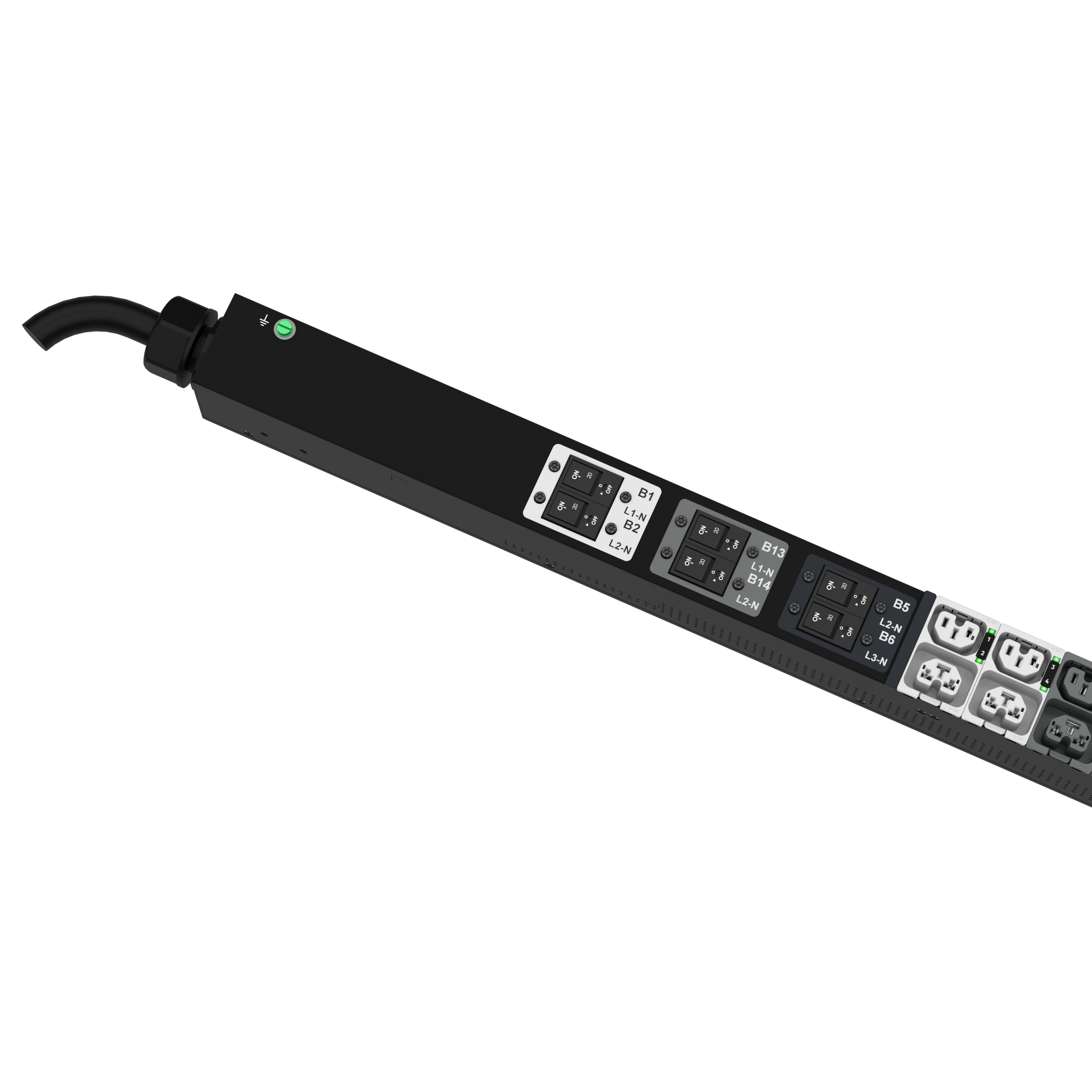 G6 MS Güç Dağıtım Birimi, 32A/30A, (24)C13/C15, (24)C13/15/C19/C21, IEC 60309 3P+N+E 6h