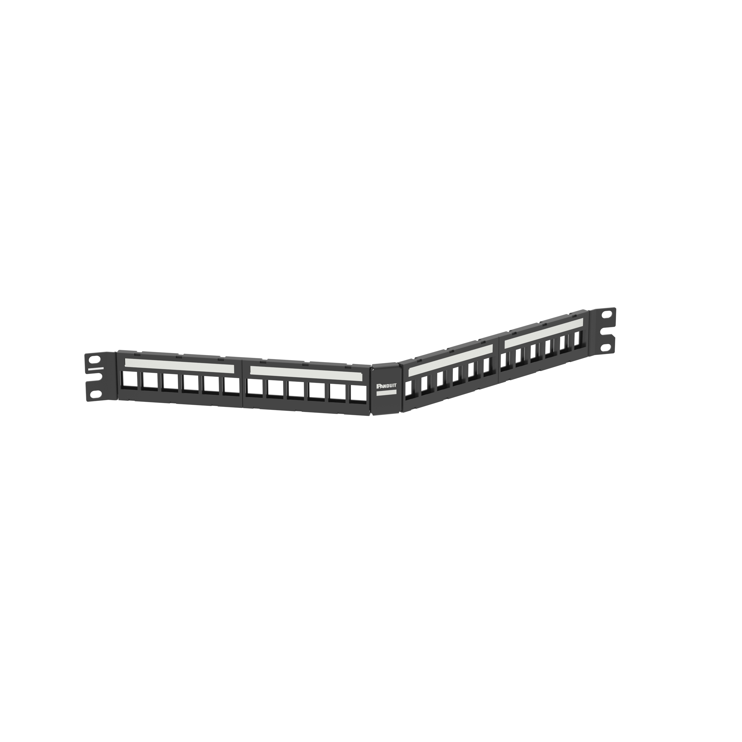 Shielded Keystone Angled 24-port Patch Panel, 1RU, Black