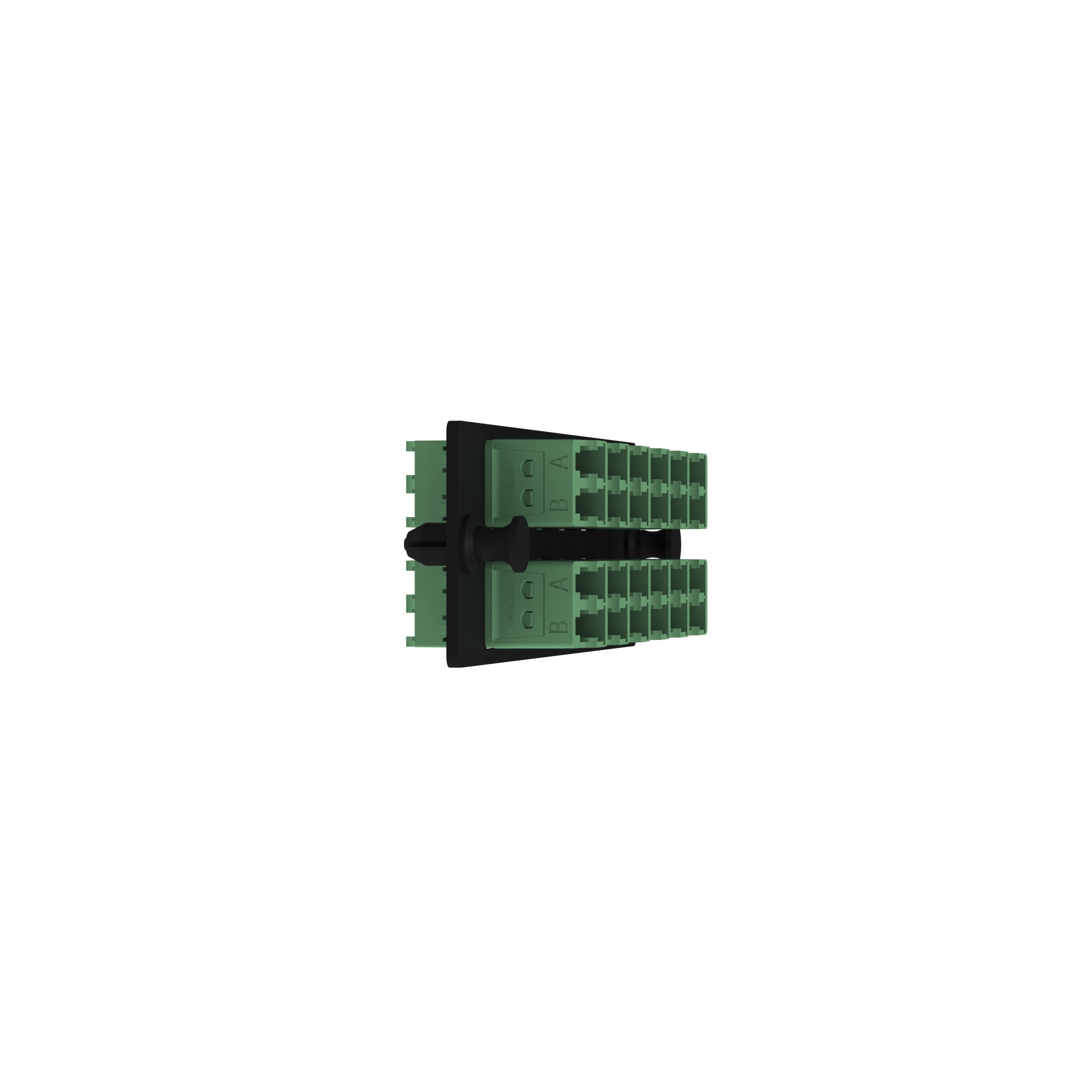 Opticom® Fiber Adaptör Paneli, OS2, 12 LC Çift Yönlü, APC Yeşil