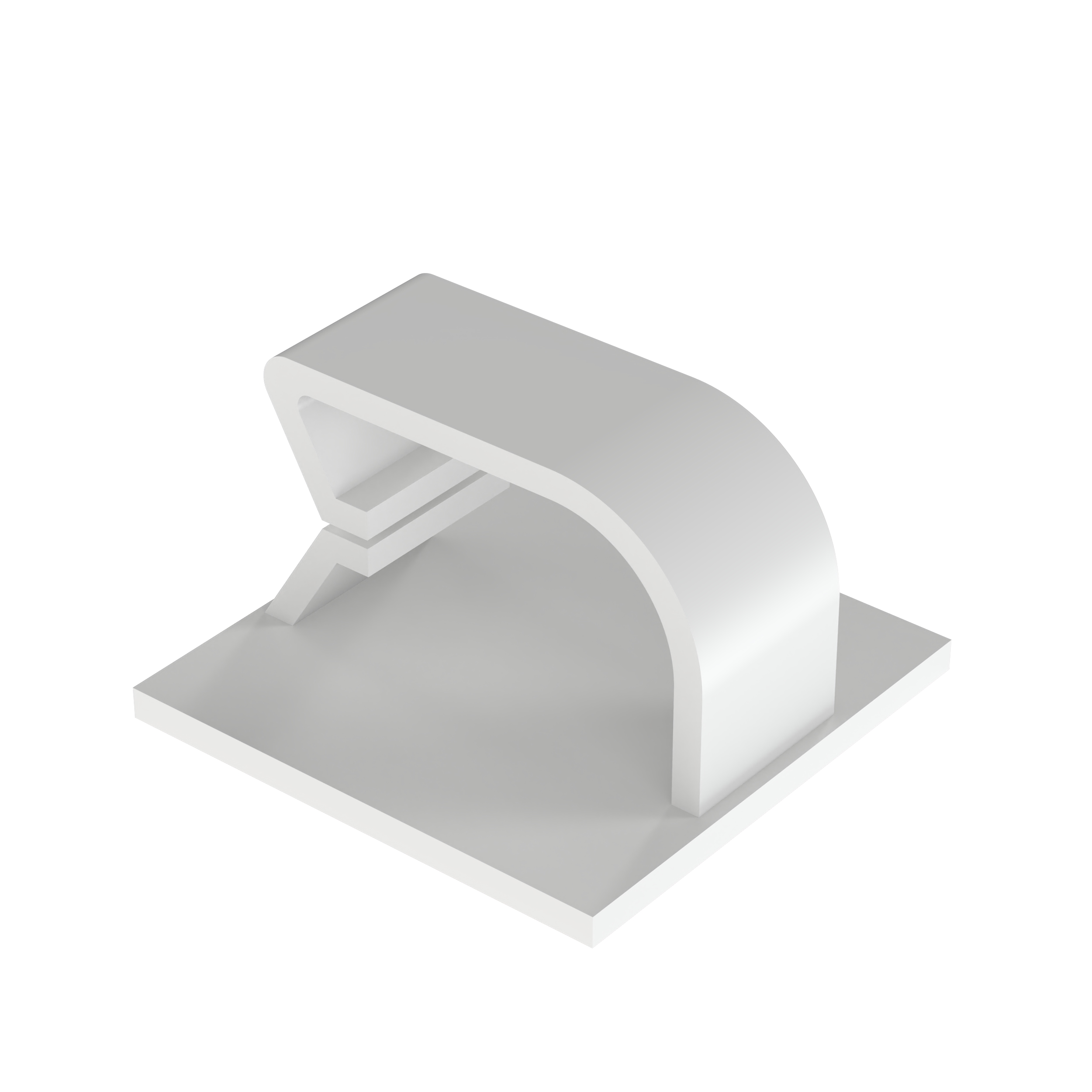 Wire Clip, Natural, PA 6.6, Rubber Adh., 37.1x37.8x22.6mm, PK50