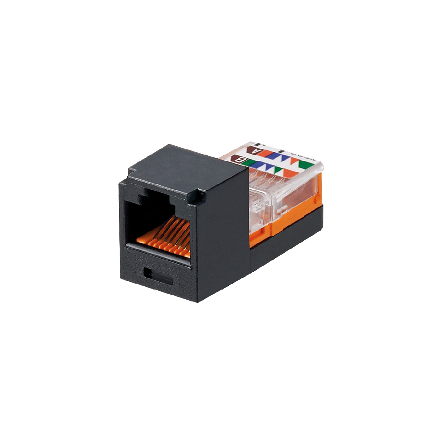 Twisted Pair RJ45 Cat 5e Çerçeve Soket Modülü, Siyah