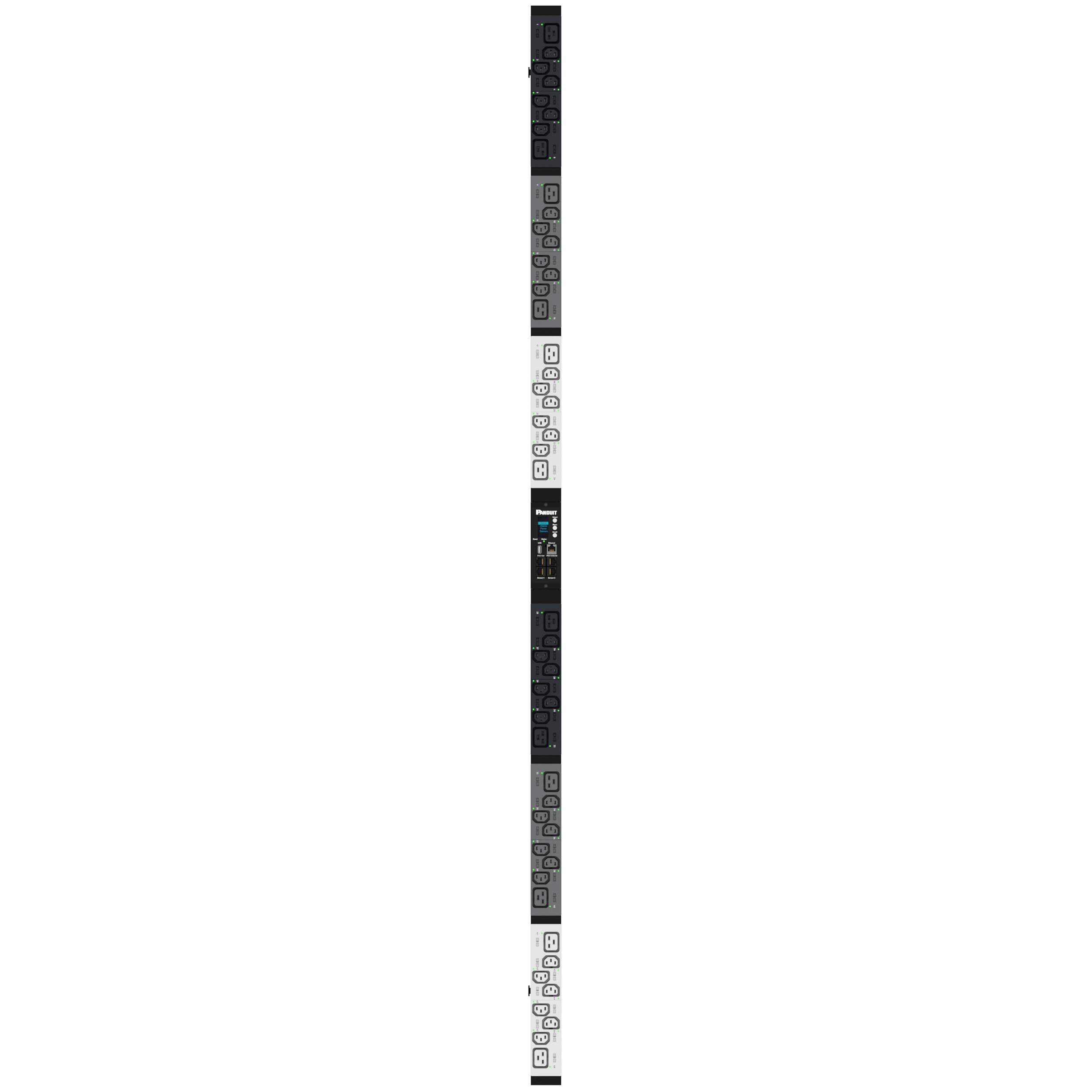 MSPO PDU, 32AMP, (36)C13, (12)C19, IEC 60309 3P+N+E 6h 32A-3M, Siyah, Dikey
