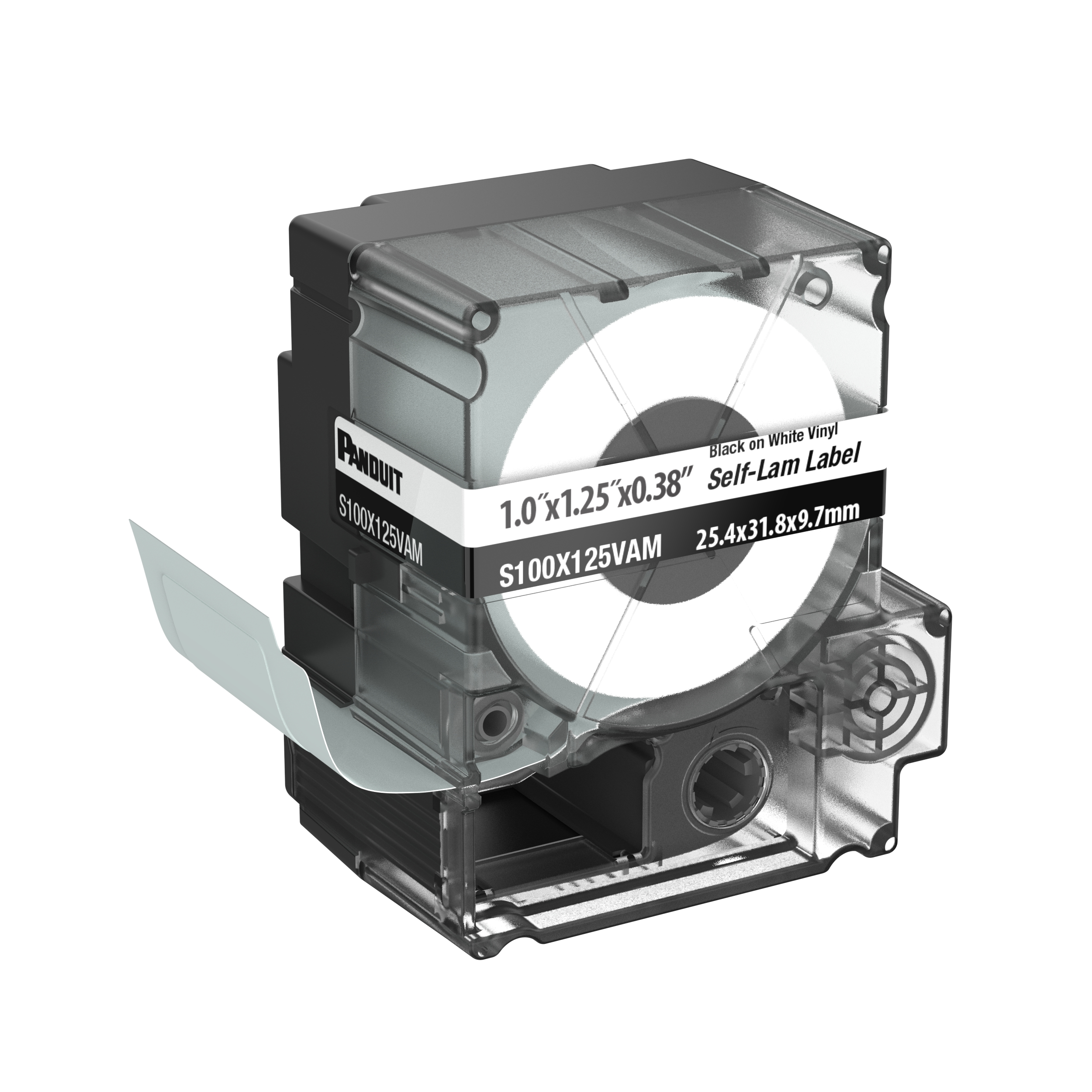 MP Printer Self-Lam Label, Vinyl,White, 31.8x25.4mm, 9.7mmPOH