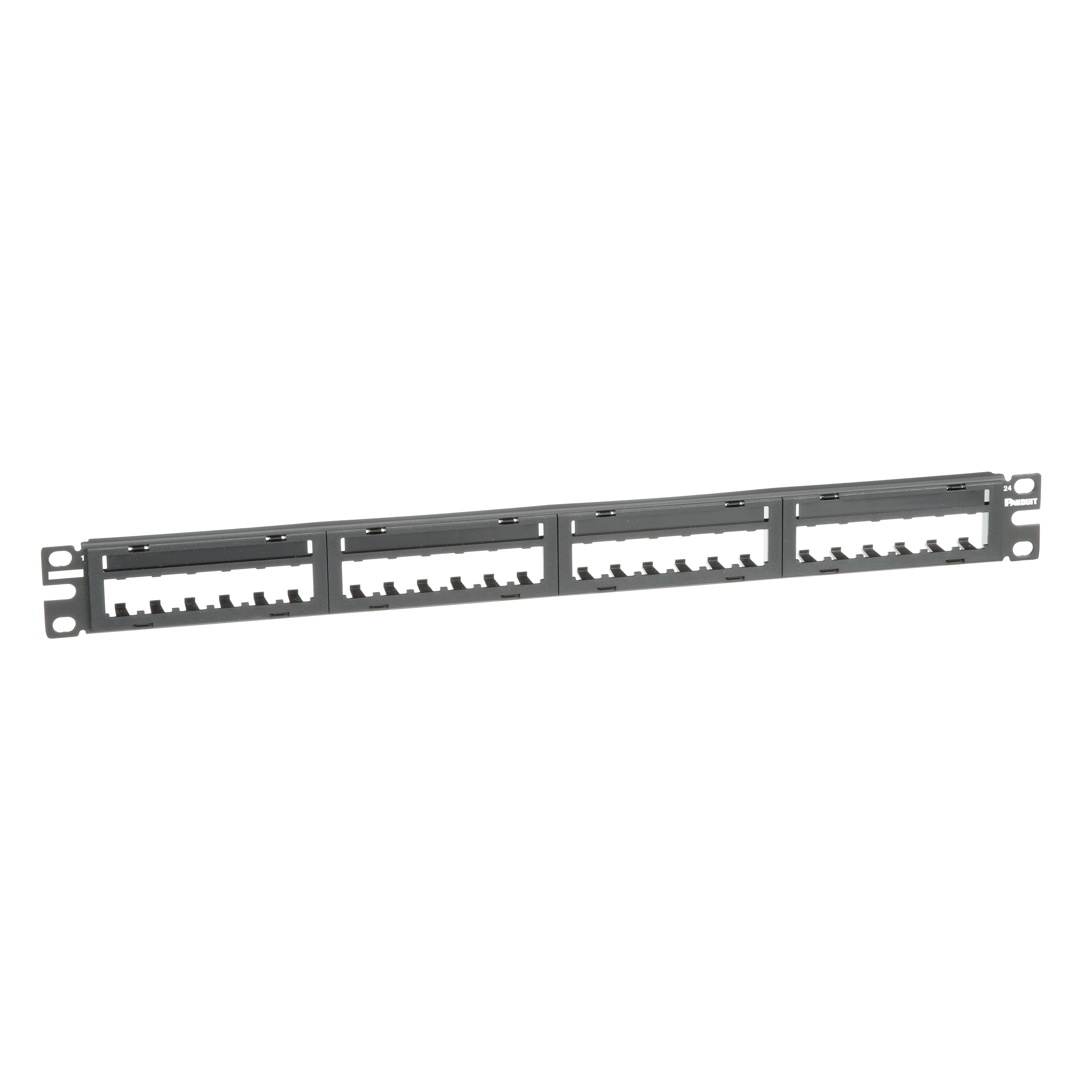 Mini-Com® Patch Panel w/labels, 24 Port, 1 RU, BL