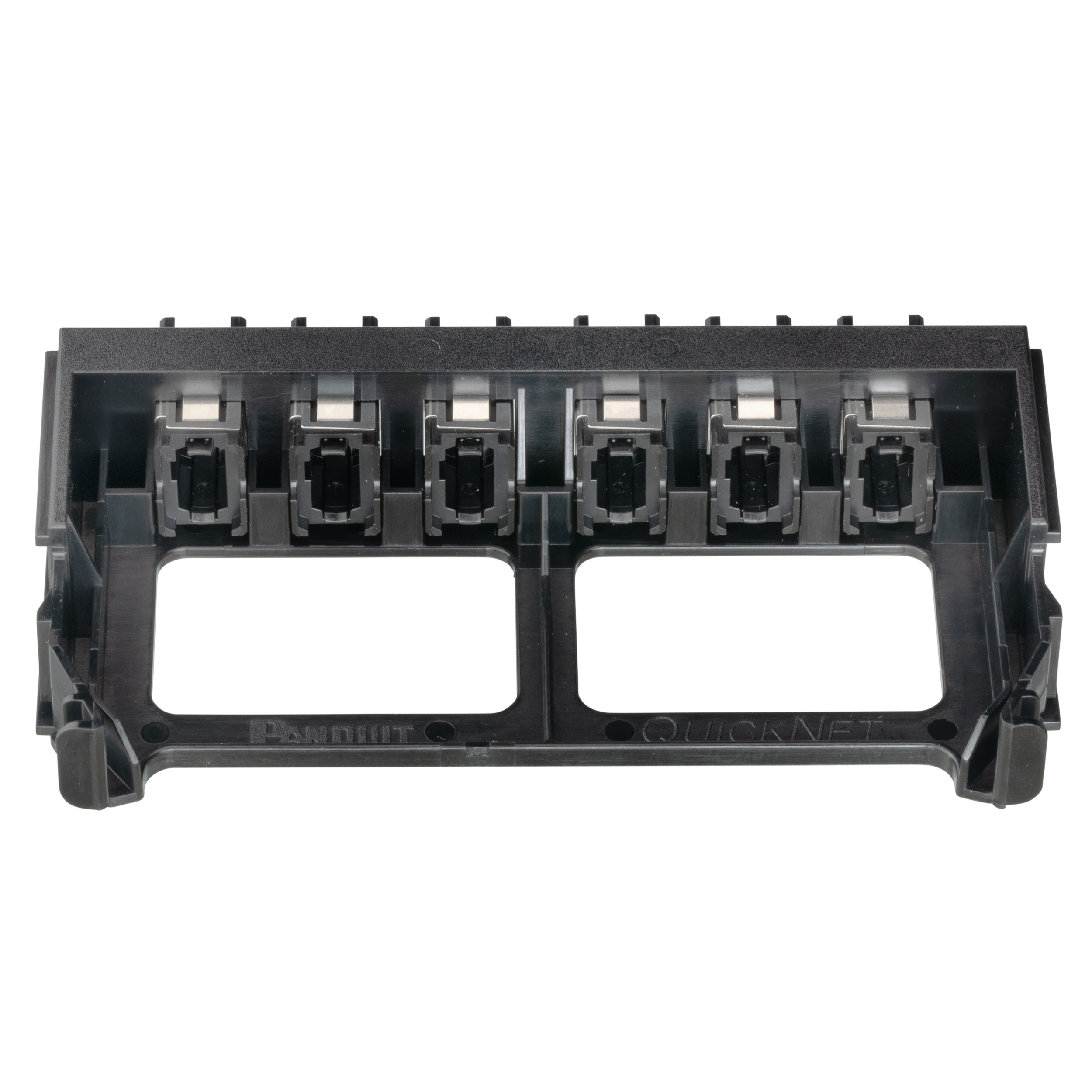 QuickNet™ Tabanı 16 6 Port Fiber Adaptör Paneli MPO-16 Anahtar-Yukarıdan Anahtar-Aşağıya (siyah Adaptörler)