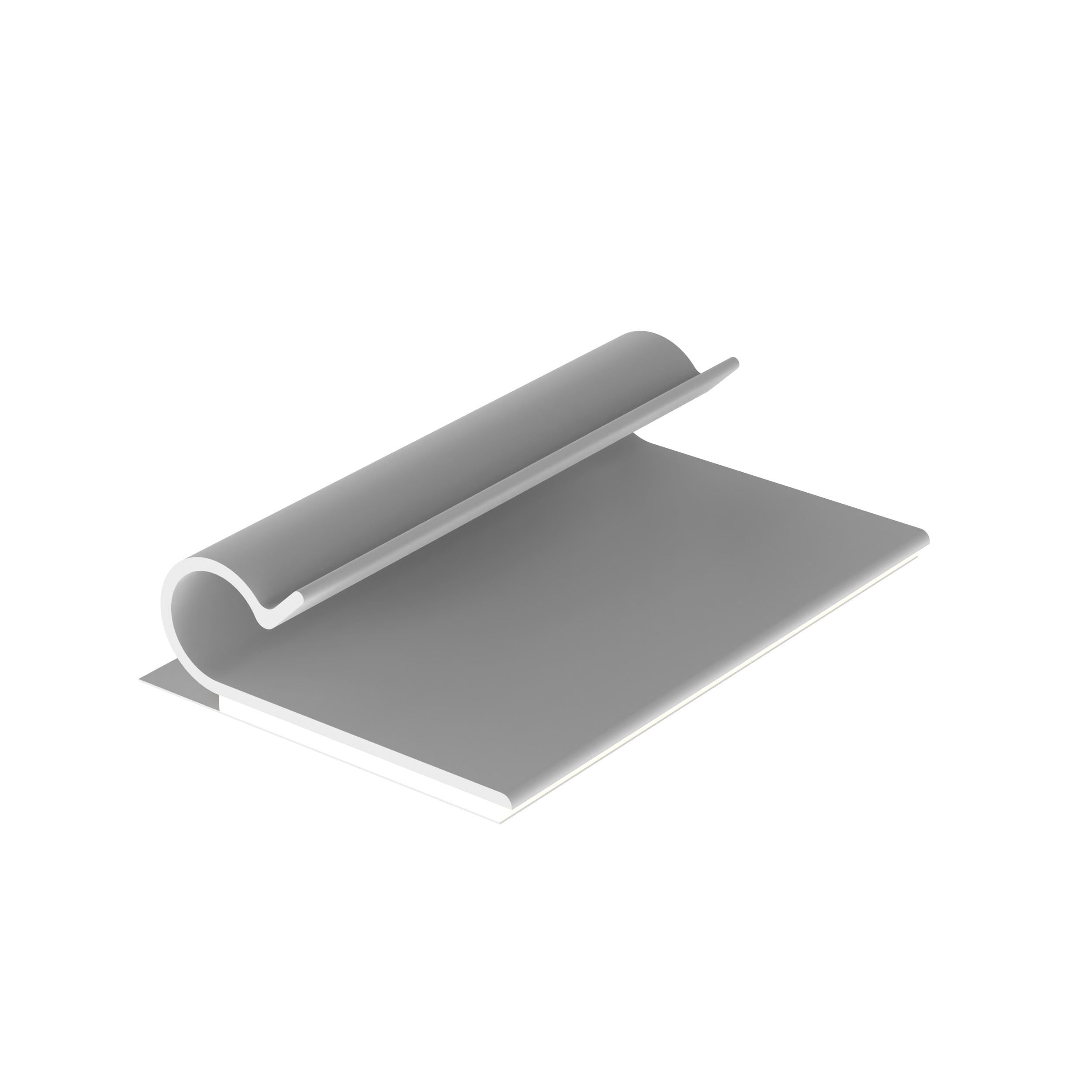 Kablo Klipsi, Açık Gri, PVC, Kauçuk Yapışkanlı, 38.1x24.6mm, 100'lü Paket