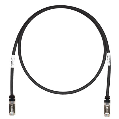 Cat 6A 26 AWG Korumalı Yama Kablosu, 0.5 m, Siyah