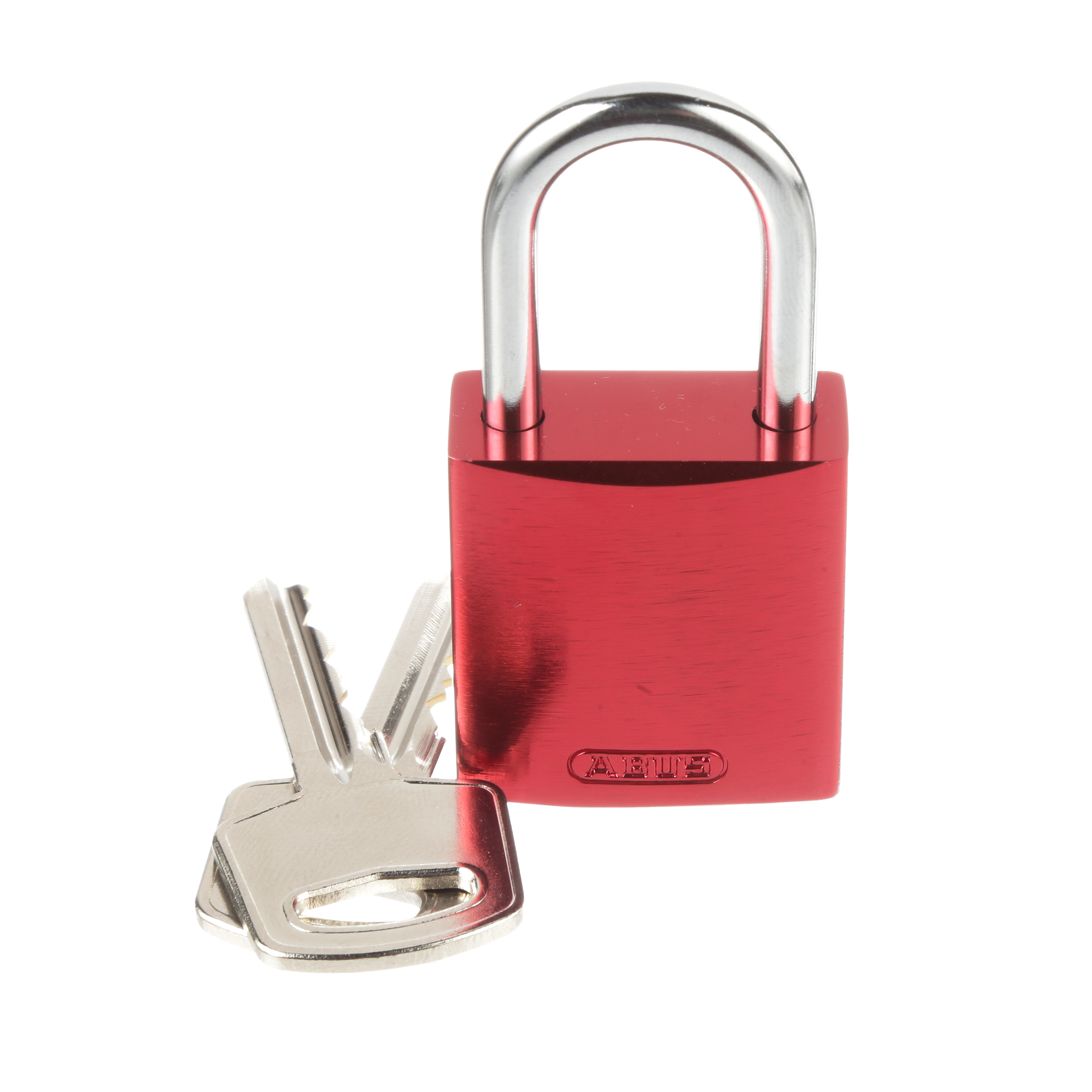 Compact Aluminum Body Padlock, 1.00" Shackle, Red,PK1