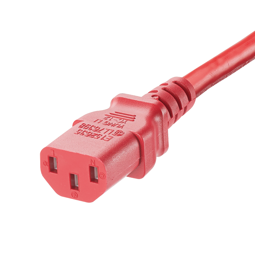 Güç Kablosu, IEC C14'ten IEC C13'e, 2 feet (0.6m), Kırmızı