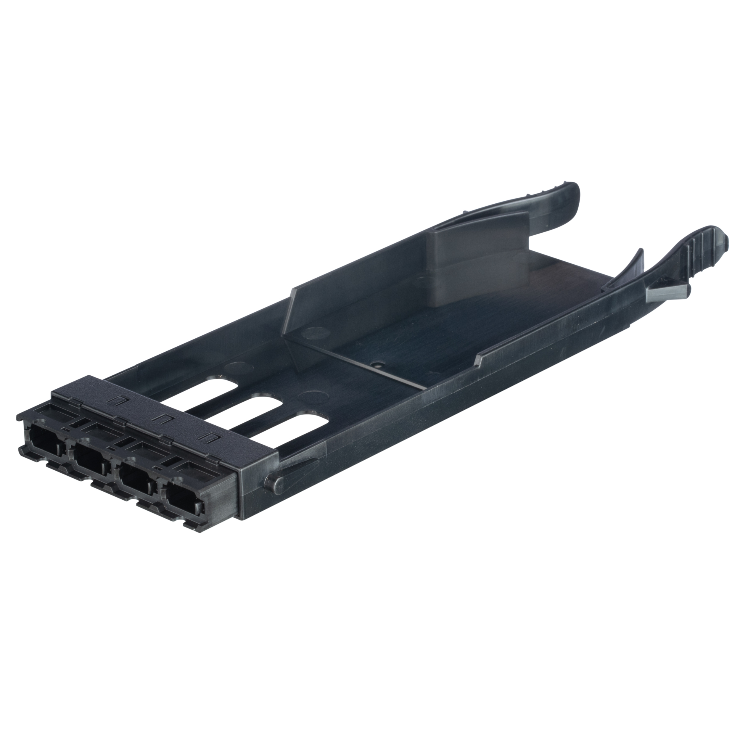 Opticom Base 16  4 Port Fiber Adapter Panel MPO-16 Key-up to Key-down (black Adapters)
