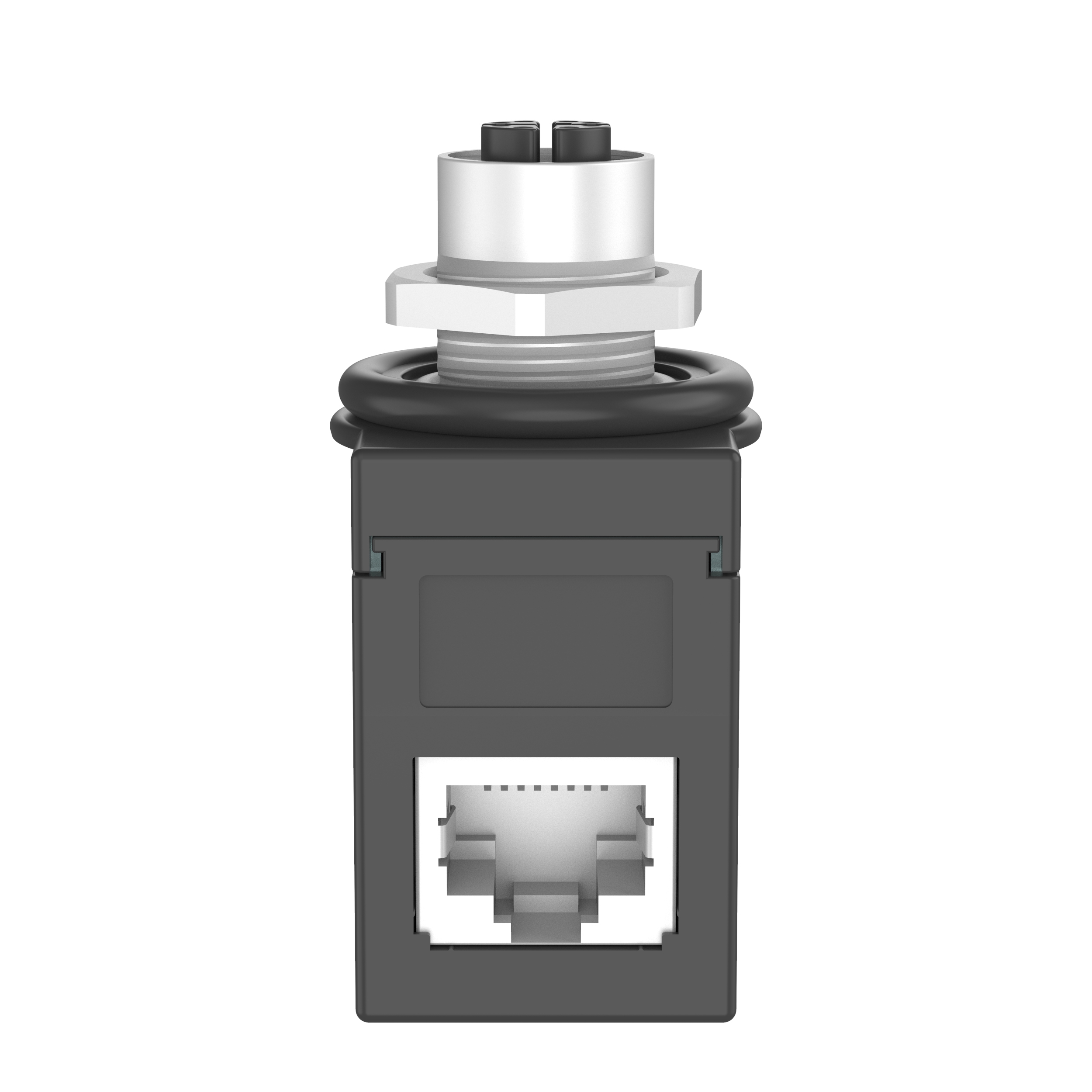 M12 X-Code Female to 90° RJ45 Coupler Adapter