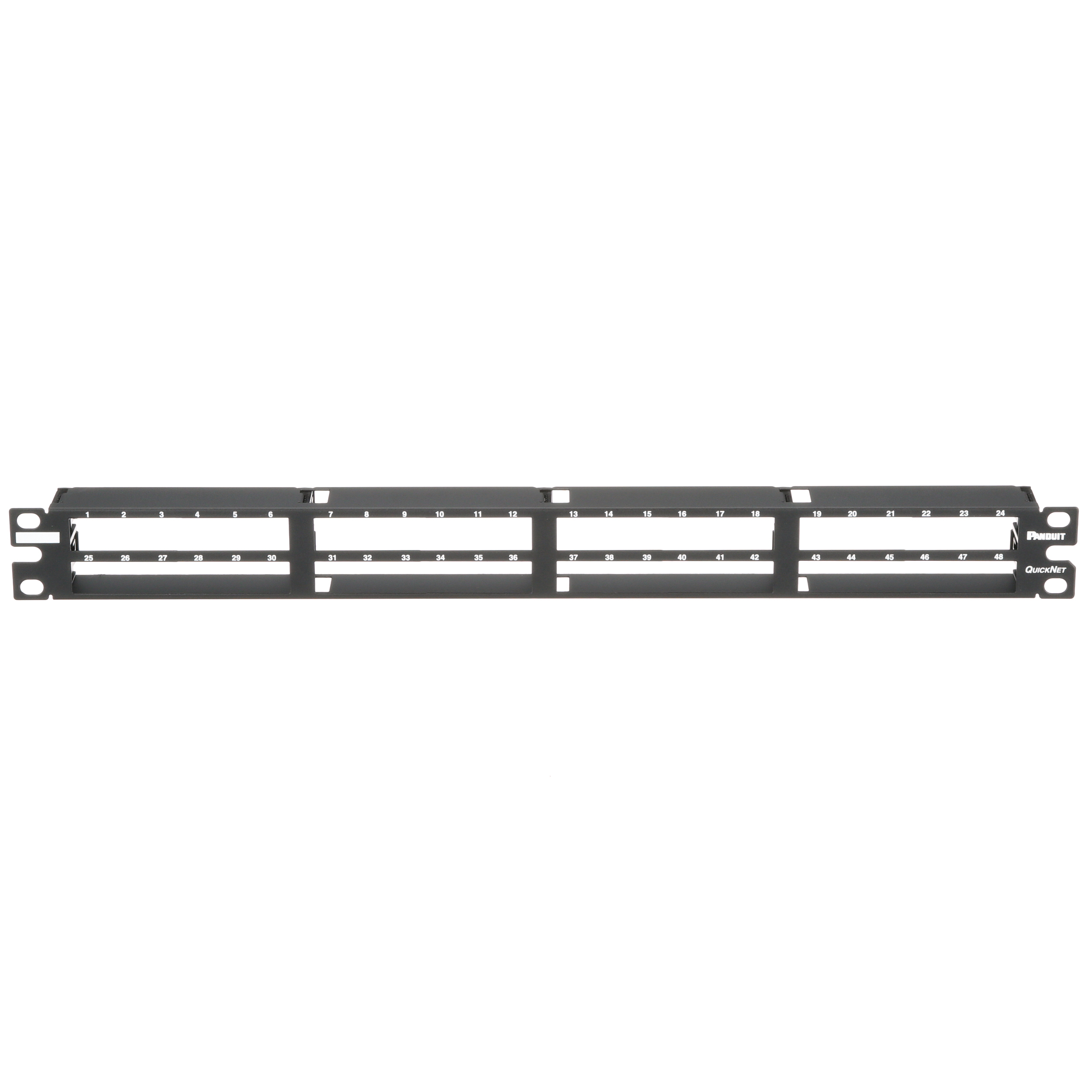 QuickNet™ Yama Paneli, 48 Port, 1 RU, Siyah