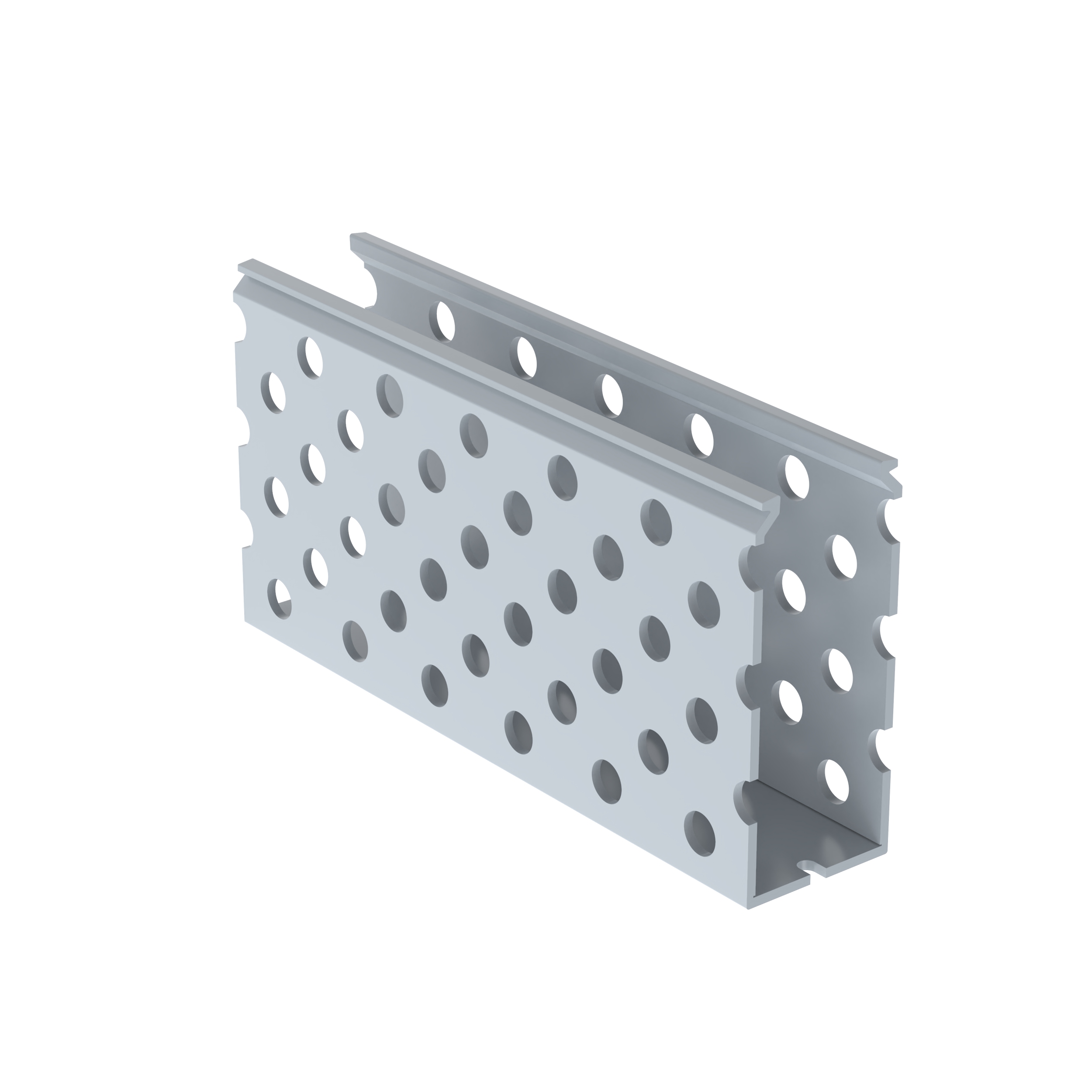 Yuvarlak Delikli Kablo Kanalı, PVC, 1,5" X 4" X 6', Açık Gri
