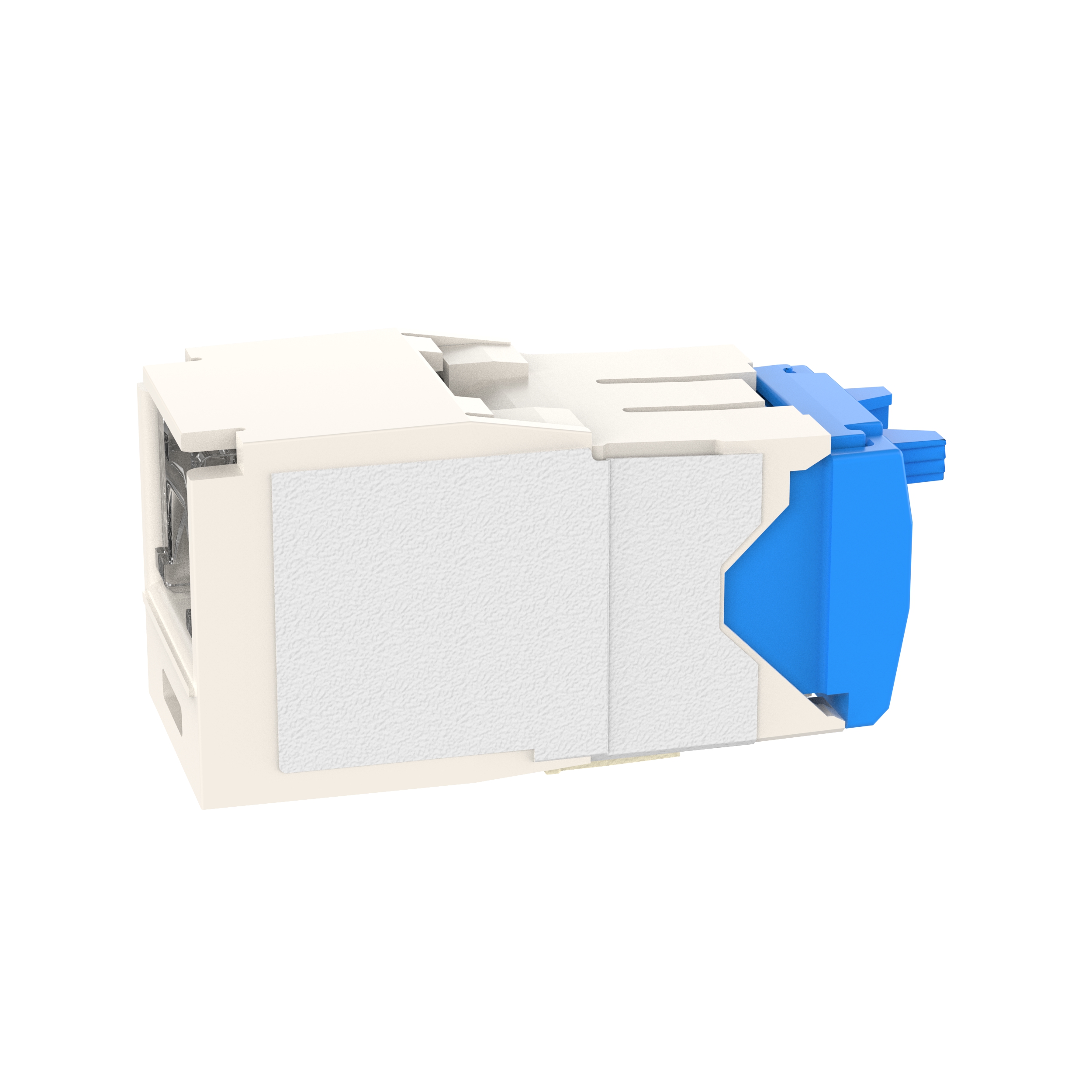 Twisted Pair RJ45 Cat 6A Kapatmalı TG Jak Modülü, Beyaz