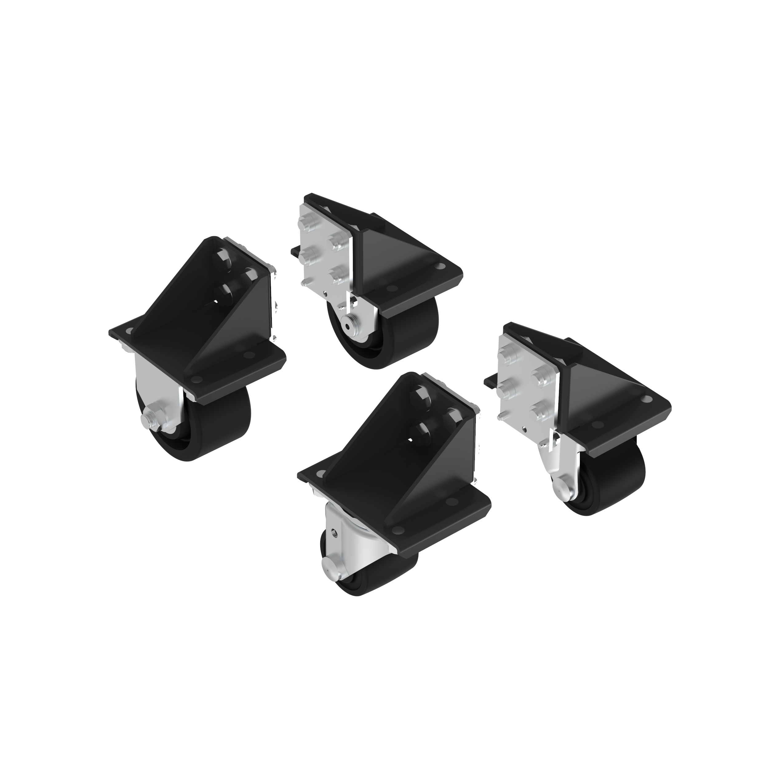 N Type Cabinet Casters, Switch, BL