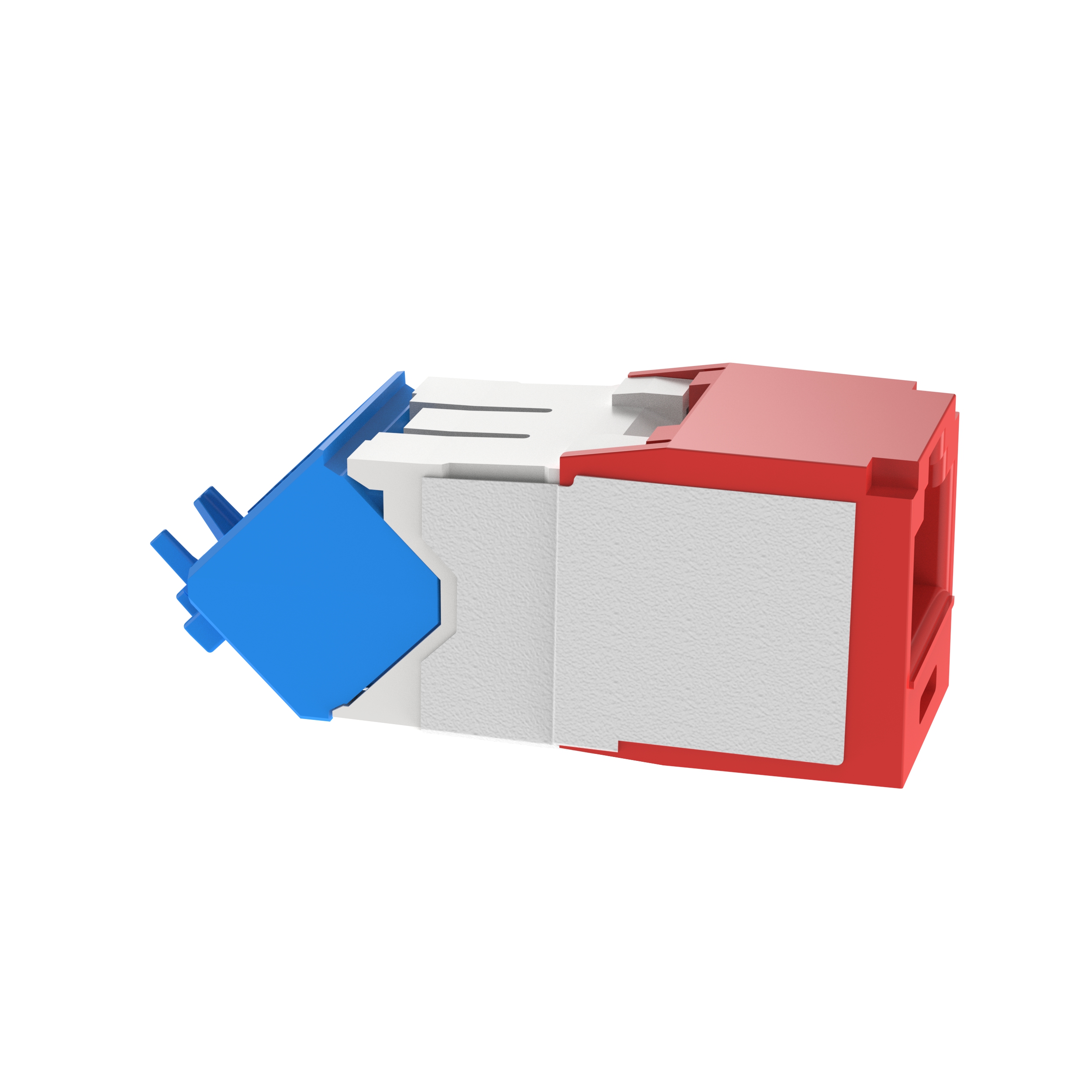 Twisted Pair RJ45 Cat 6A Yukarı/Aşağı TG Jak Modülü, Kırmızı