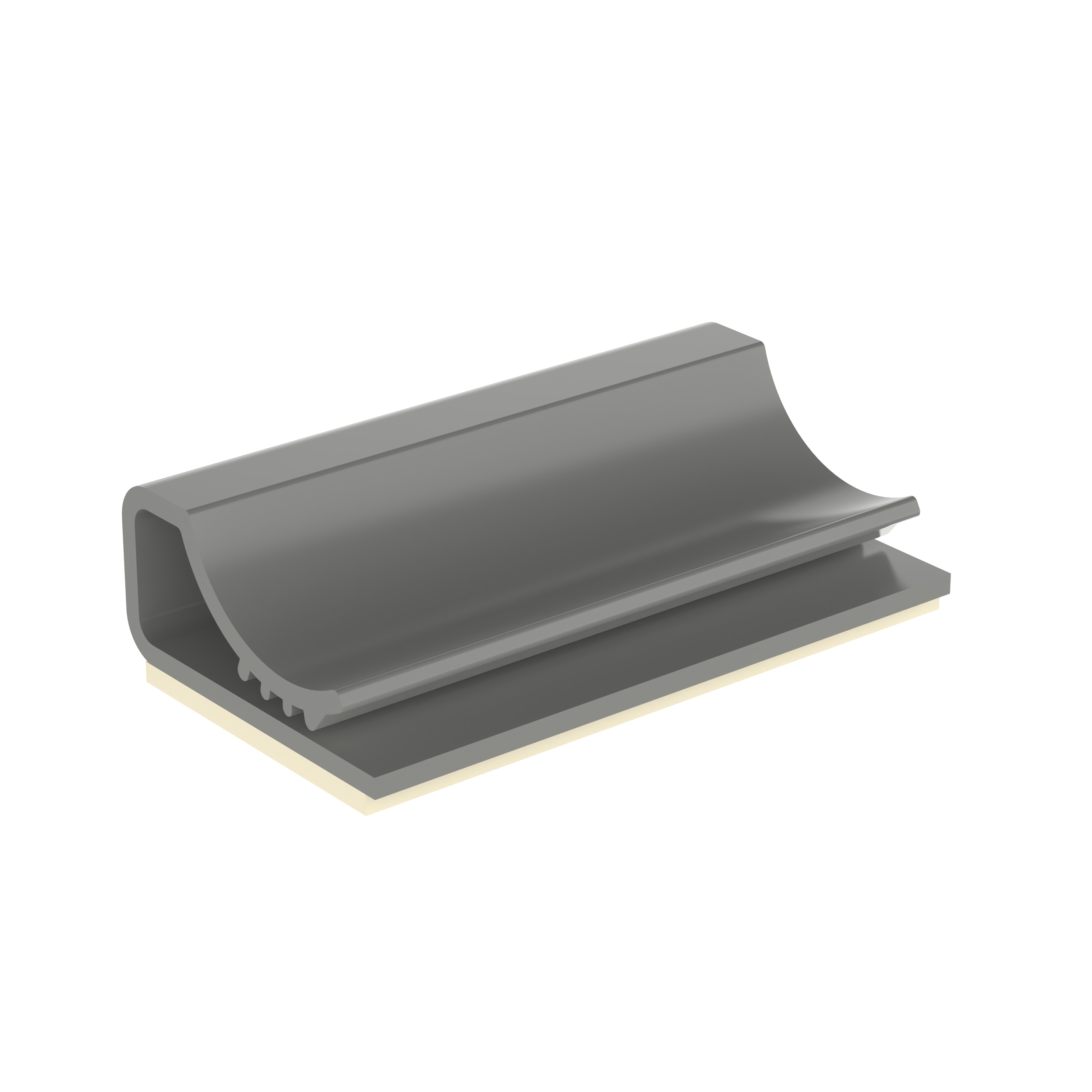 Düz Kablo Montajı, Gri, PVC, Kauçuk Yapışkanlı, 25.4x27.7mm, 100'lü Paket