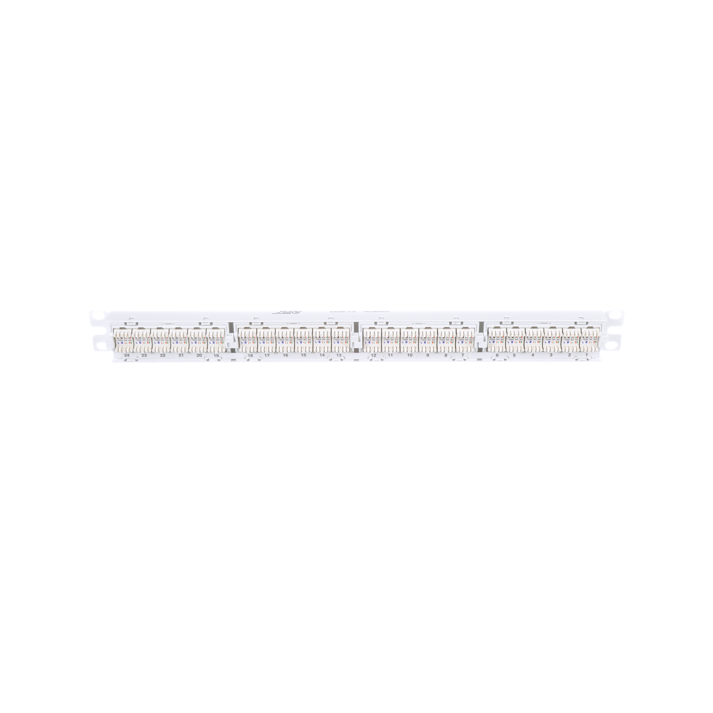 Düz Cat 6A Çıkış Paneli 24 Port, 1RU, Beyaz